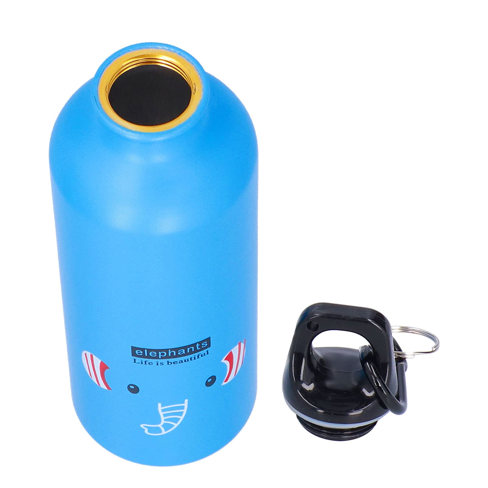 **Yosoo Insulated Water Bottle with Leak-Proof Lid - BPA-Free, Food-Grade Stainless Steel, Hanging Buckle for Cycling, Hiking & Travel - Cute Cartoon Blue Elephant Design**    *(Perfect for Outdoor Adventures, Gym Workouts, School & Office Use - Keeps Drinks Hot or Cold for Hours!)*