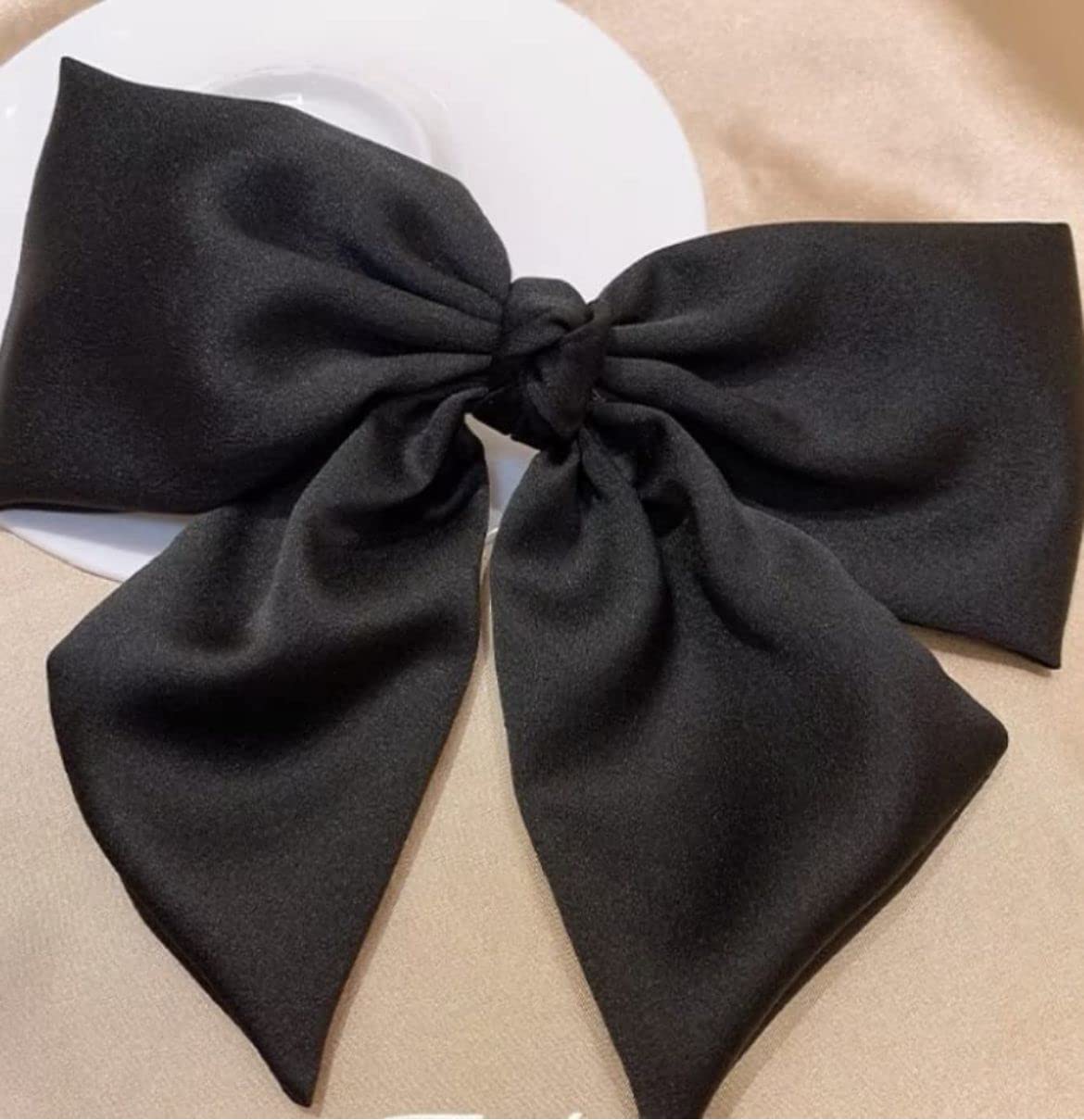 Radhya Satin Silk Hair Bows - 2-Piece Set of Large French Style Hair Clips for Women & Girls (Multicolor) | Valentine's Day Gift for Girlfriend, Wife | Perfect for Weddings, Parties & Everyday Fashion