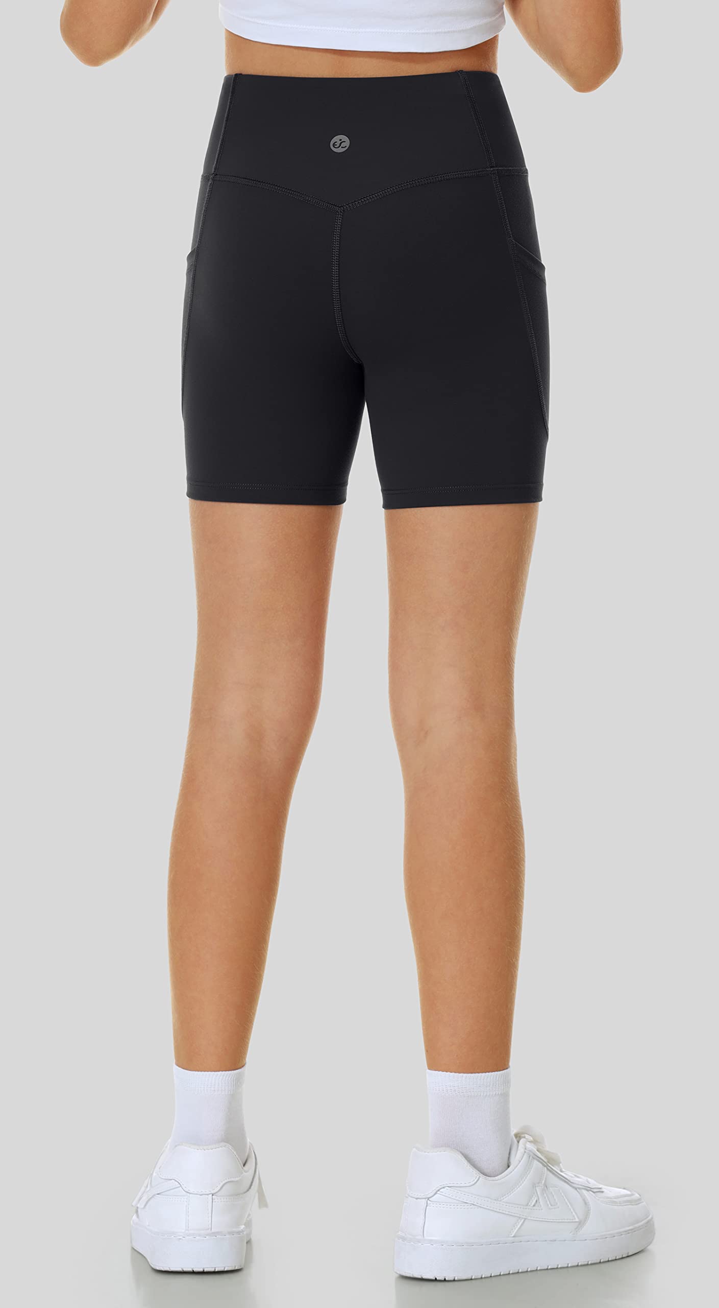 Ewedoos High Waisted Volleyball Shorts for Girls - Stretchy Spandex Athletic Shorts with Pockets for Teens - Perfect for Volleyball, Dance, Cheerleading & Gym Workouts