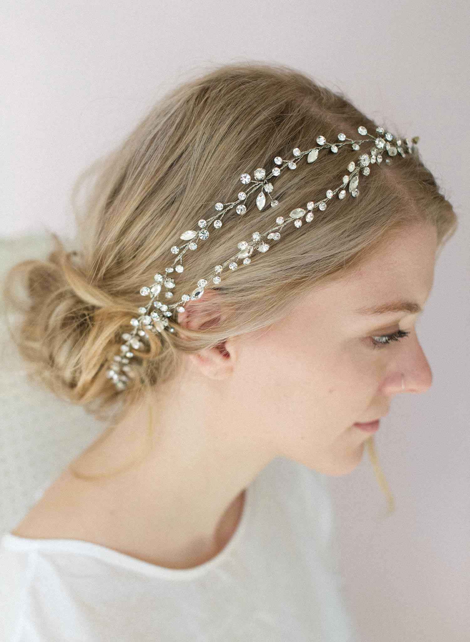 Elegant Extra Long Crystal Hair Vine - Wedding Bridal Hair Accessory for Boho, Prom & Formal Events (Style #735)