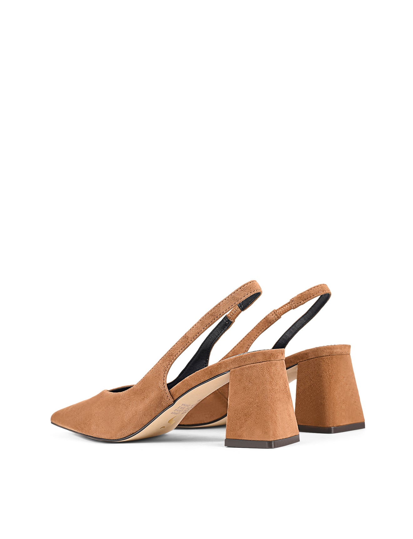 Yankee Slingback Block Heel Shoes - Tobacco Brown Suede Pumps for Women | Comfortable Mid Heel Sandals for Office, Party & Wedding Occasions