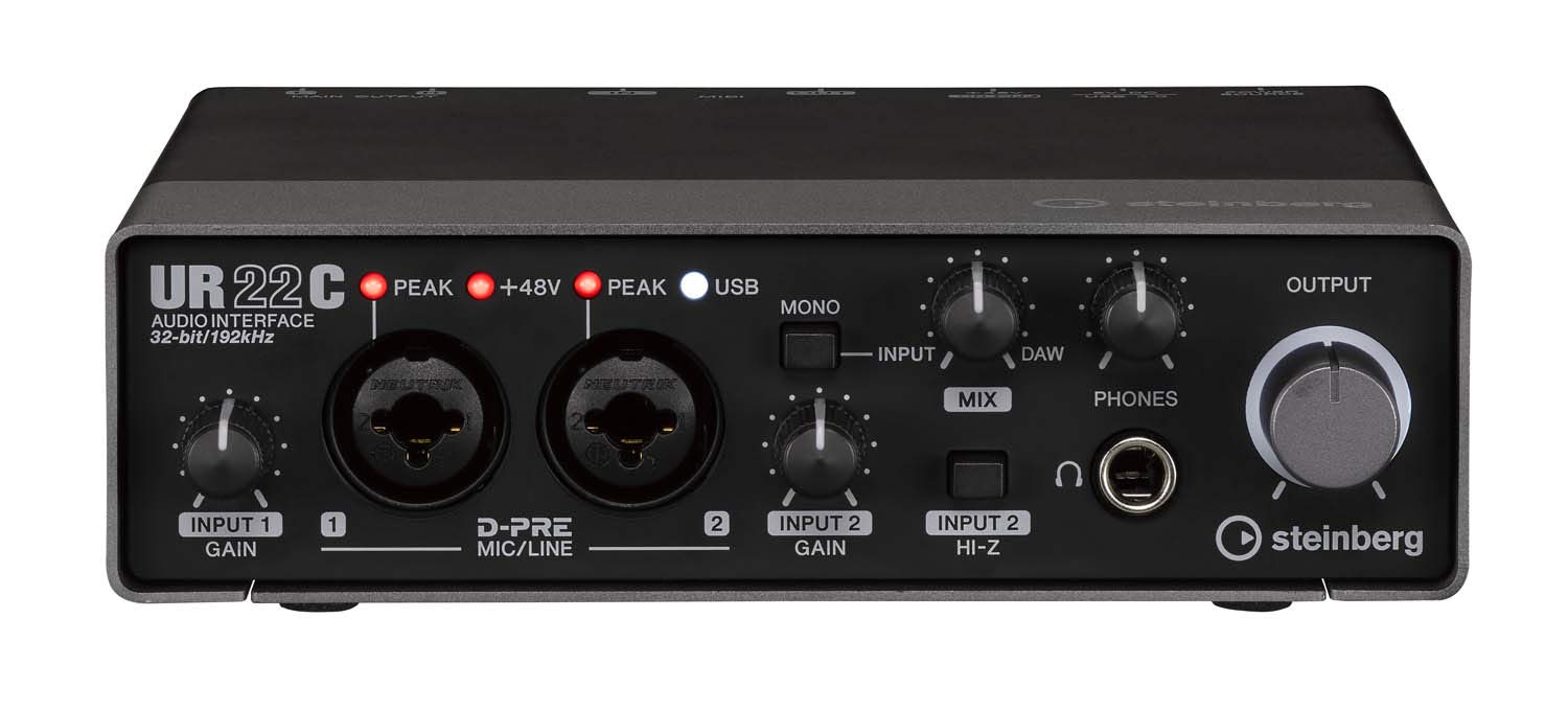 Steinberg UR22C USB 3.0 Audio Interface - Professional Studio Recording Equipment for Musicians & Podcasters | High-Quality Sound Card with Low Latency for Home Studio, Live Streaming & Music Production
