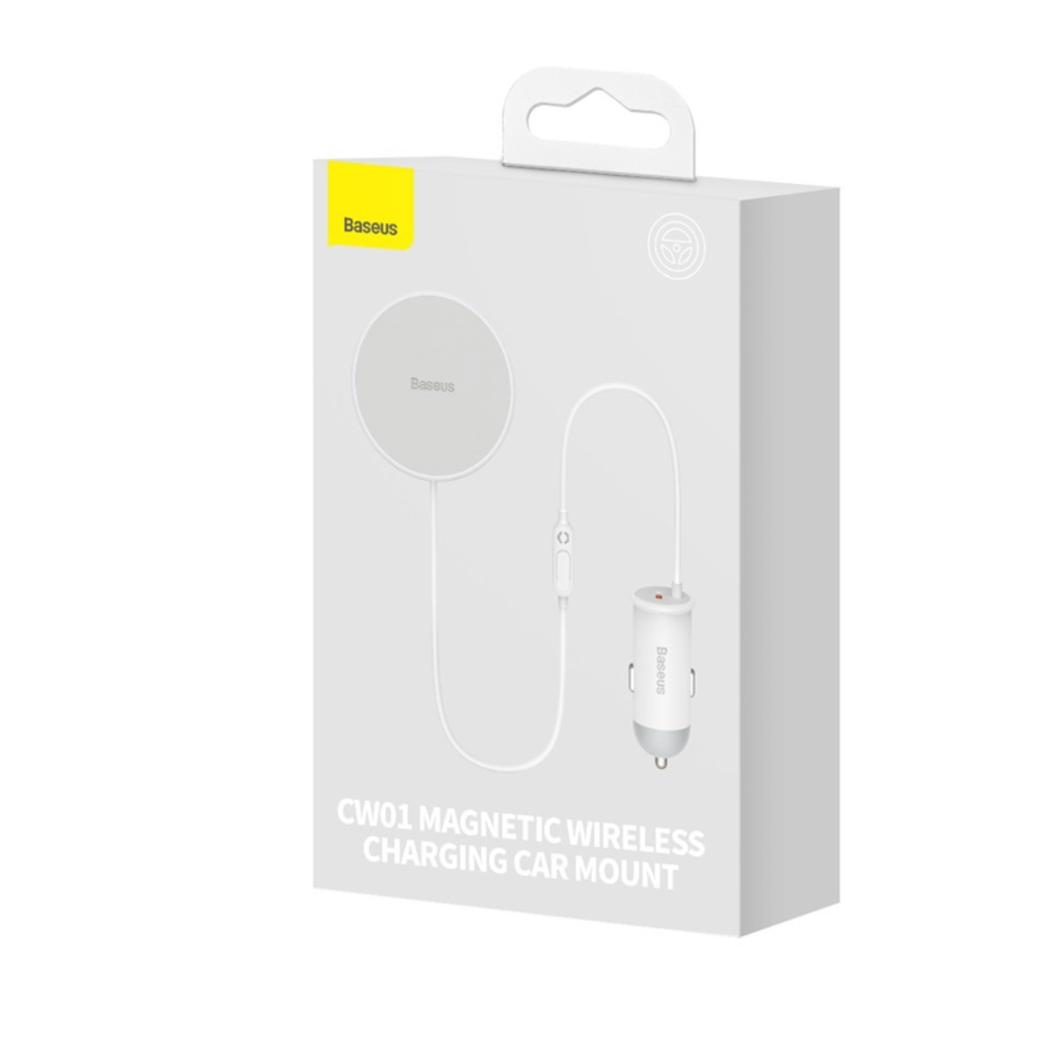 Baseus MagSafe Wireless Car Charger - Fast Charging for iPhone 15/14/13/12, Secure Mount, White - Perfect for Commuting & Road Trips