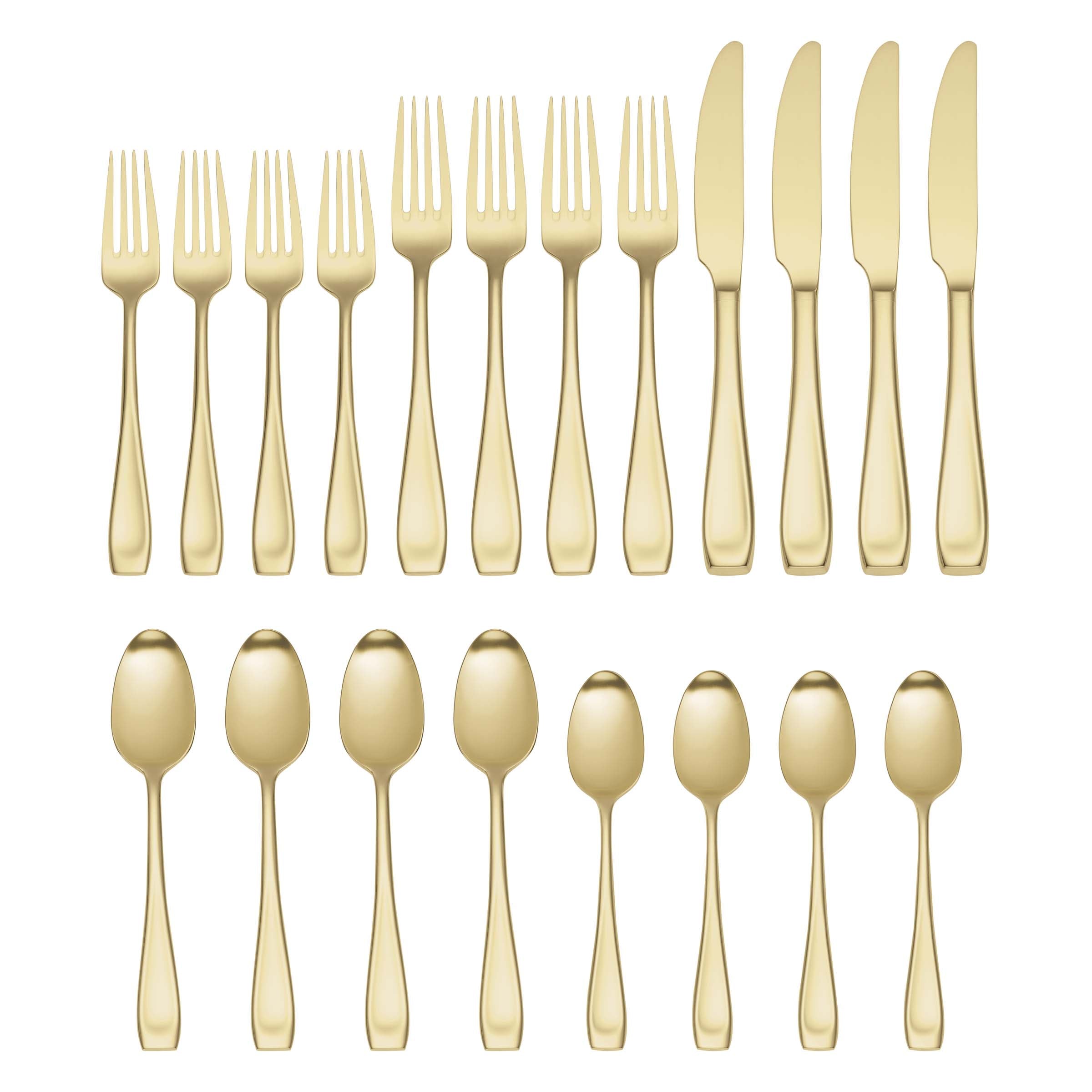 Champagne Satin 20-Piece Flatware Set - Elegant Stainless Steel Cutlery for Fine Dining, Wedding Gifts & Formal Dinner Parties