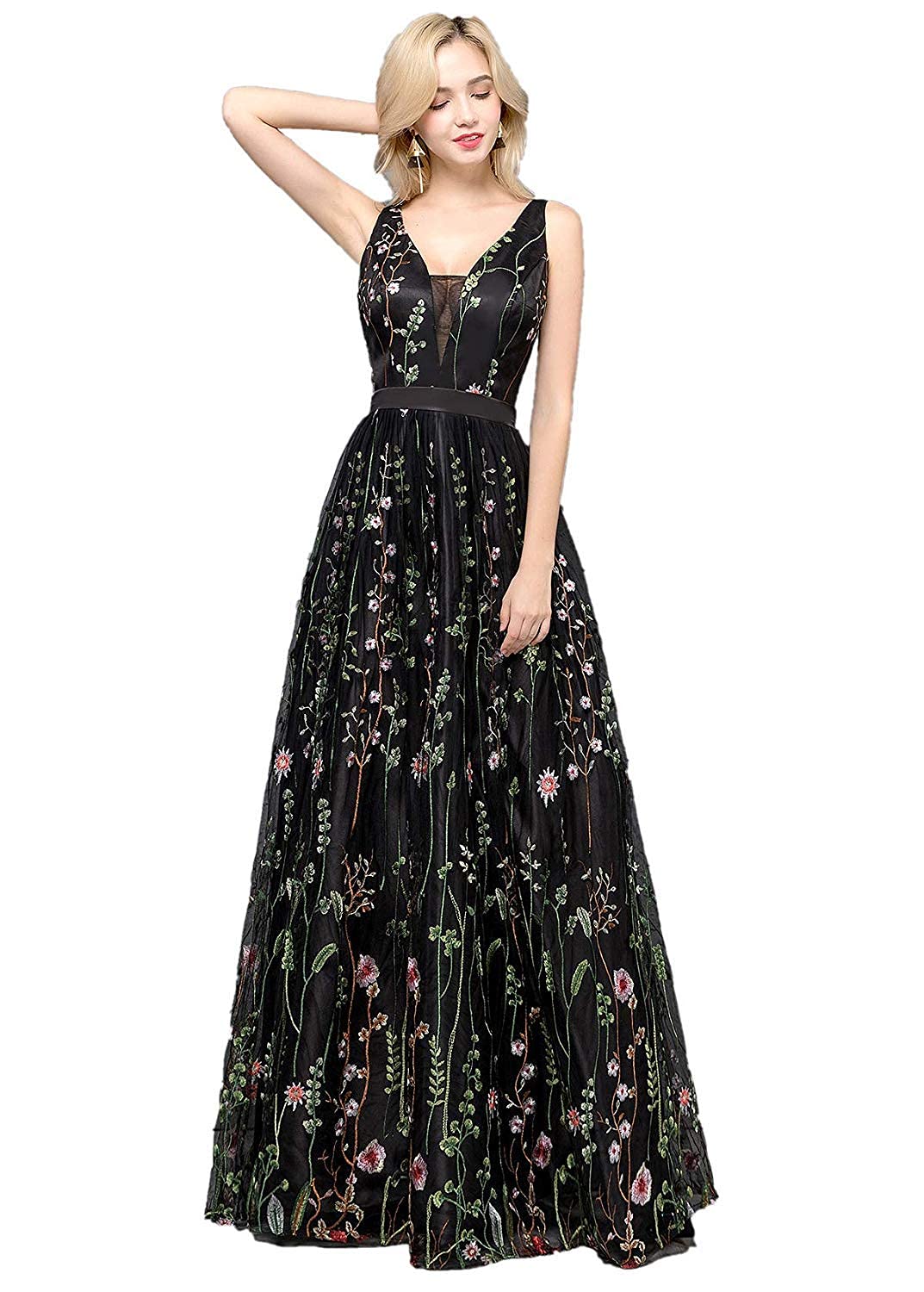Elegant Women's Embroidered Prom Dress Formal Evening Gown V241 - Perfect for Homecoming, Wedding, and Special Occasions