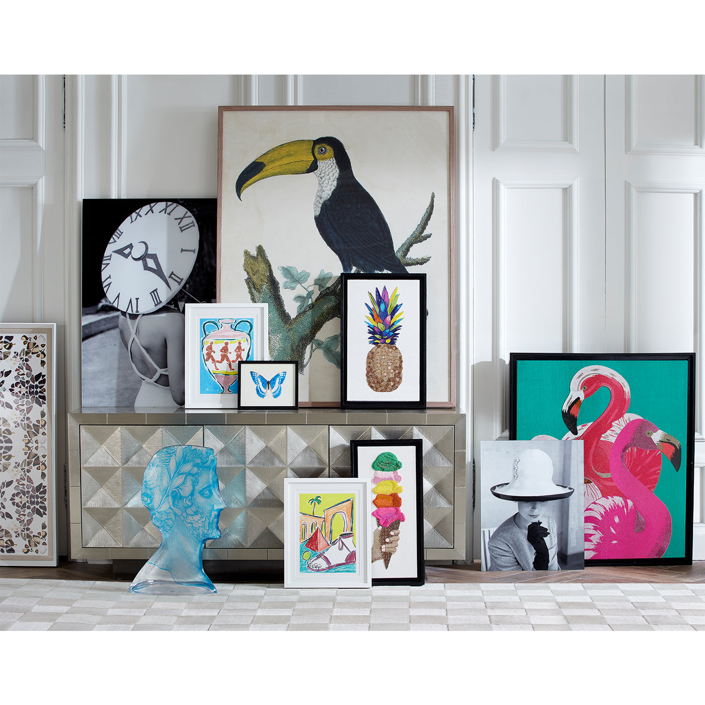 Flamingo Beaded Art - Handmade Flamingo Wall Decor for Home & Office - Perfect for Beach House, Nursery, or Tropical Themed Rooms