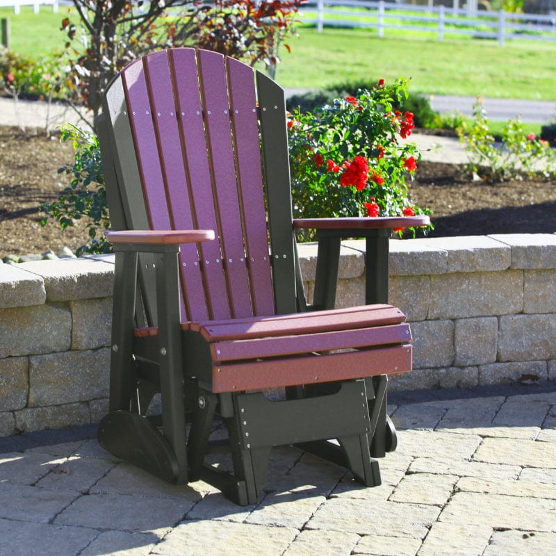 Eco-Friendly Recycled Plastic Adirondack Glider Chair - Outdoor Patio, Garden, and Deck Relaxation for Backyard & Poolside