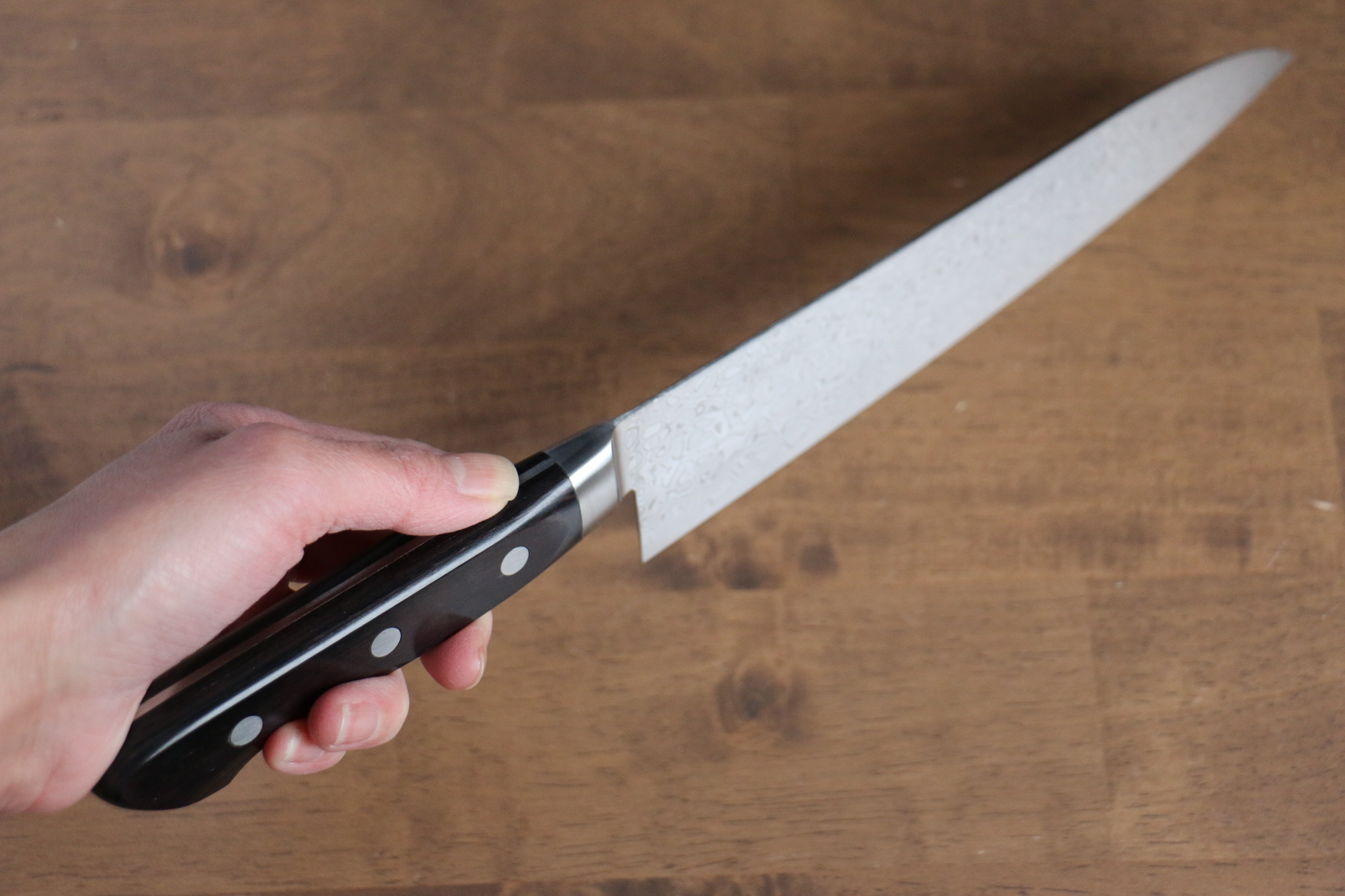 Premium AUS10 Damascus Gyuto Knife 210mm - Mirrored Finish, Black Pakka Wood Handle - Japanese Chef Knife for Professional Cooking, Slicing, and Meat Cutting