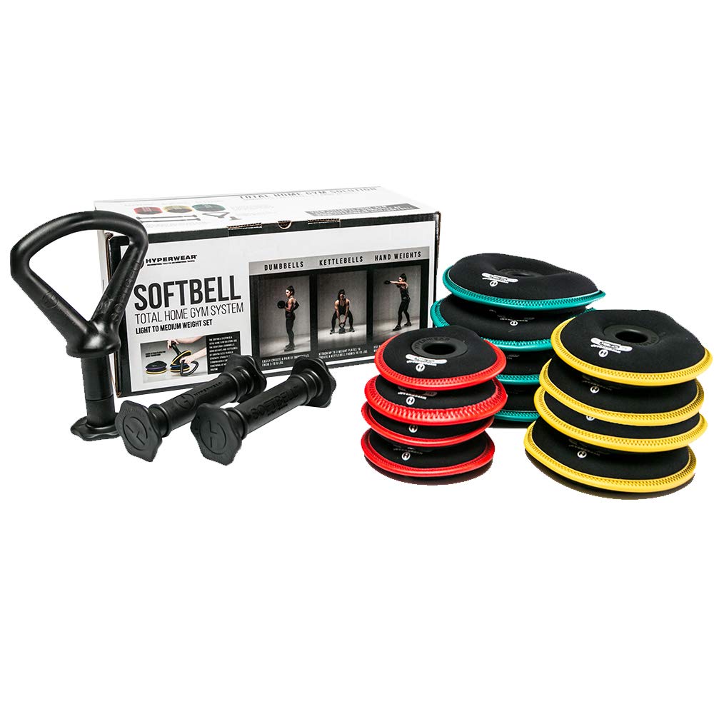 Hyperwear SoftBell 3-in-1 Adjustable Kettlebell & Dumbbell Weight Set (3-20lbs Dumbbell, 5-30lbs Kettlebell) - Home Gym Equipment for Strength Training, HIIT Workouts & Functional Fitness - Perfect for Small Spaces & Travel Fitness