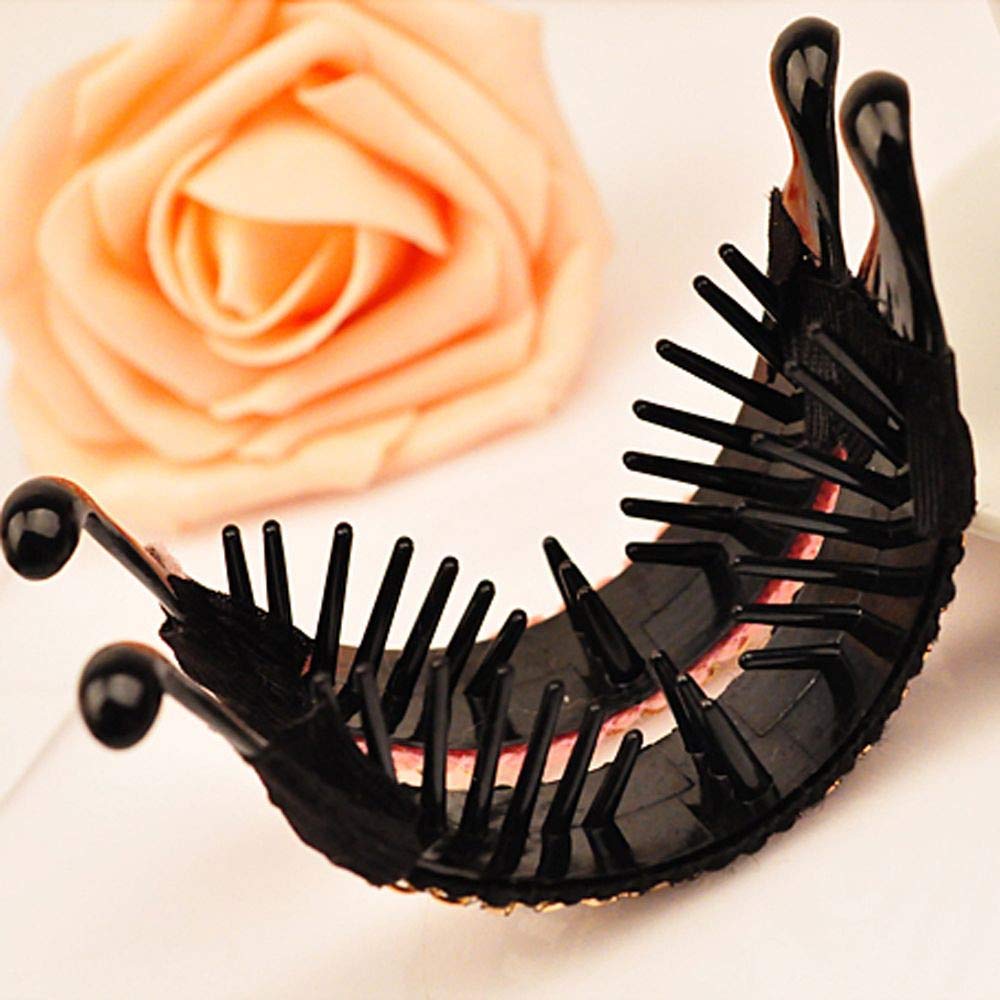 3Pcs Korean Style Striped Bow Hair Clips - Elegant Solid Fabric Hair Claws for Women & Girls | Banana Clip Ponytail Holders for School, Work & Party Hairstyles
