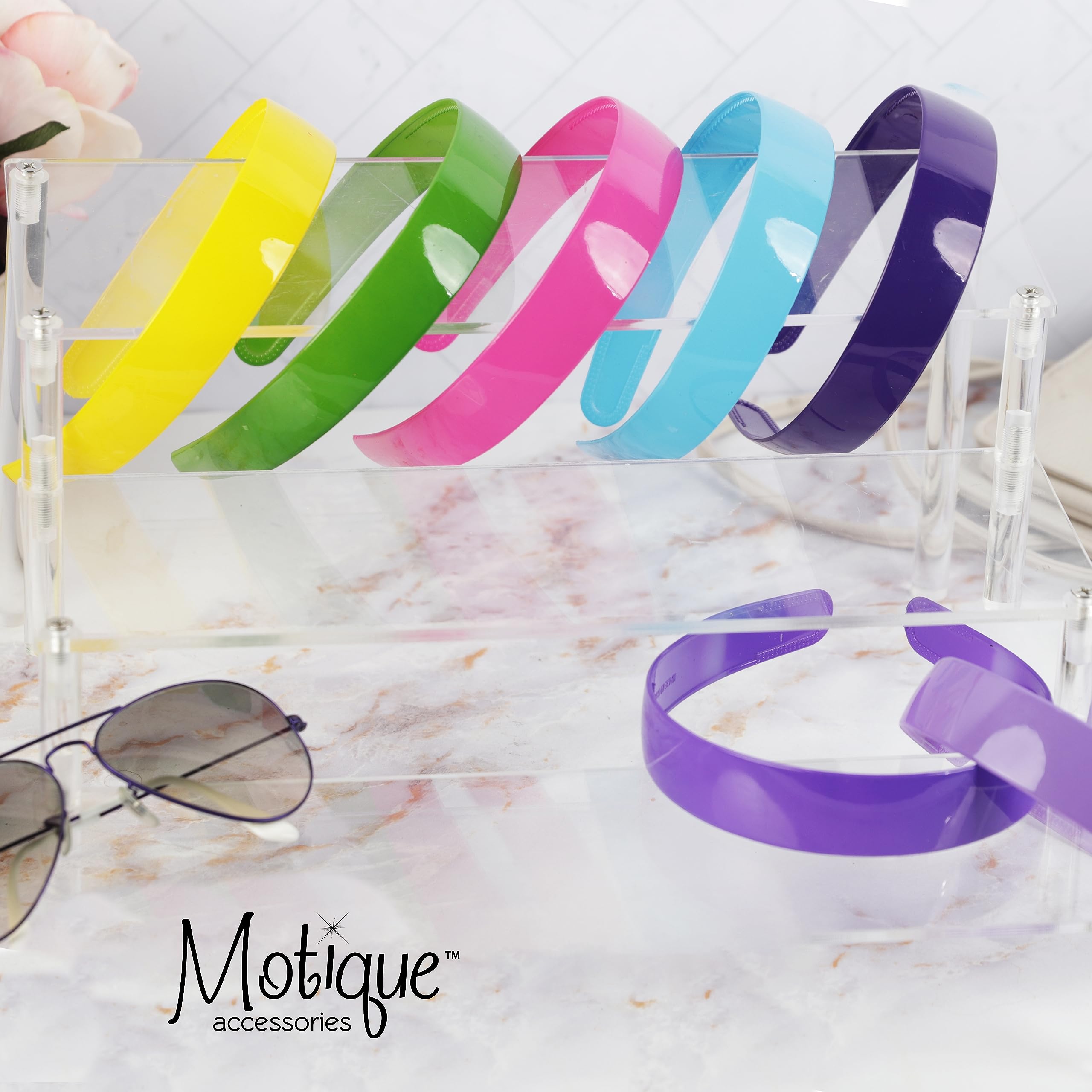 White 1 Inch Plastic Hard Headband with Teeth for Women & Girls - Perfect for Sports, Workouts, and Everyday Styling | Motique Accessories