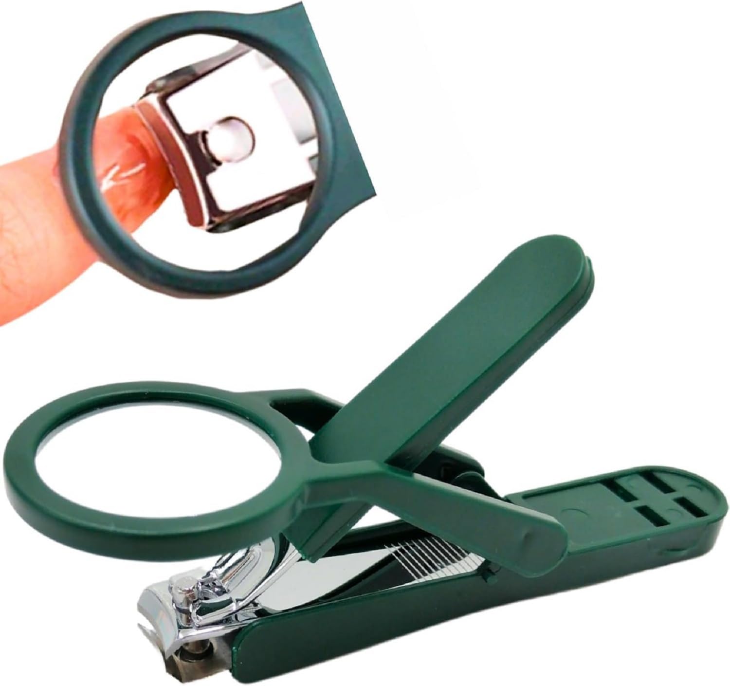 Premium Stainless Steel Magnifying Nail Clipper for Seniors - 3X Magnifying Glass, Anti-Splash Design, Foldable & Durable - Perfect for Elderly Care, Travel, and Home Grooming Essentials