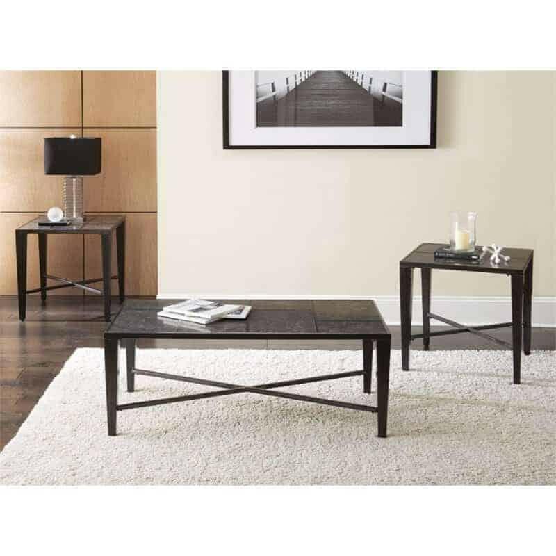 Baxter Bluestone Cocktail Table & 2 End Tables Set BX3000 - Modern Living Room Furniture for Small Spaces, Perfect for Apartments and Cozy Homes