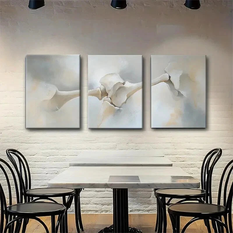 3-Piece Abstract Bone Structure Wall Art Set - Framed Canvas Prints 40x60cm | High Quality Australian Made | Ready to Hang | Perfect for Living Room, Bedroom & Office Decor