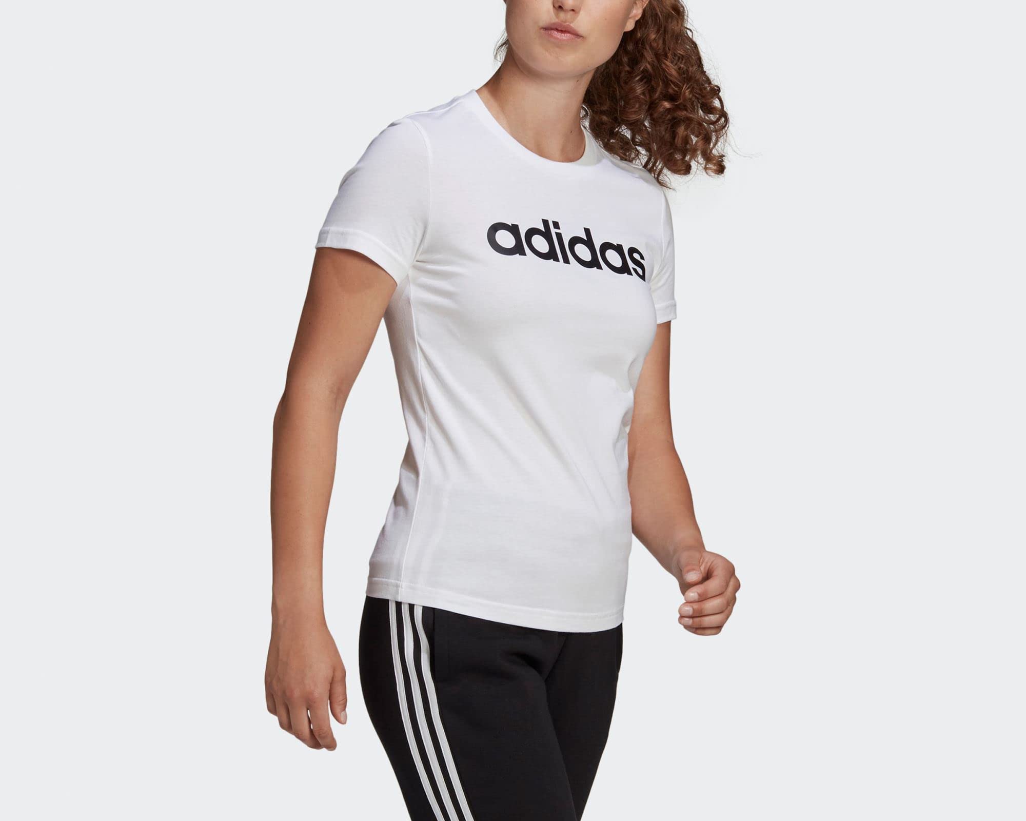 Adidas Women's Essentials Linear Logo Athletic Shorts - Comfortable Workout & Lounge Shorts for Running, Yoga, Gym and Casual Wear