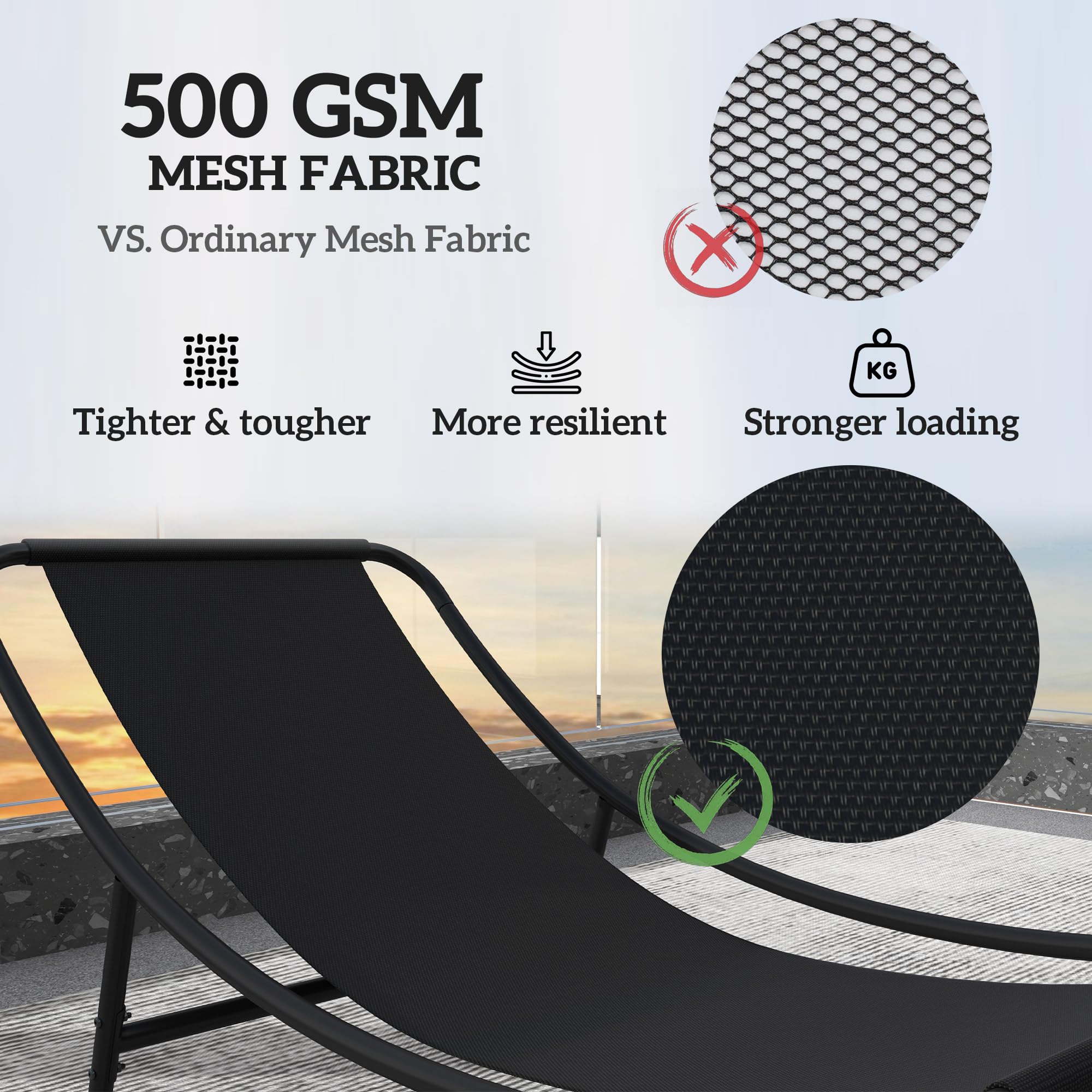 Outsunny 2-Piece Outdoor Rocking Chairs Set with Thick Cushions & Steel Frame, Comfortable Mesh Deep Seat Patio Rockers for Porch, Garden, Backyard – Dark Gray | Perfect for Relaxing, Reading & Enjoying Nature