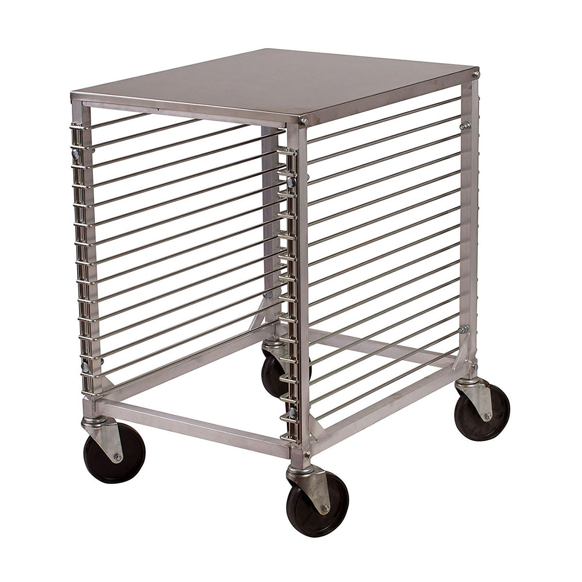15-Tier Heavy Duty Aluminum Sheet Pan Rack with Wire Slides & Hard Top - Commercial Kitchen Organizer for Baking, Cooking, and Food Storage