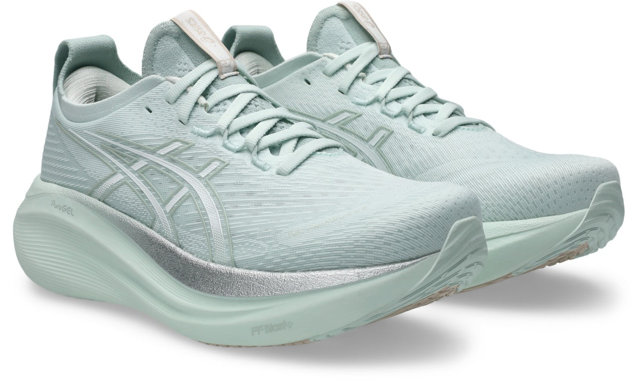 ASICS Women's Gel-Nimbus 27 Running Shoes - 300 Pure Aqua/White - Lightweight Cushioned Sneakers for Road Running, Jogging & Gym Workouts