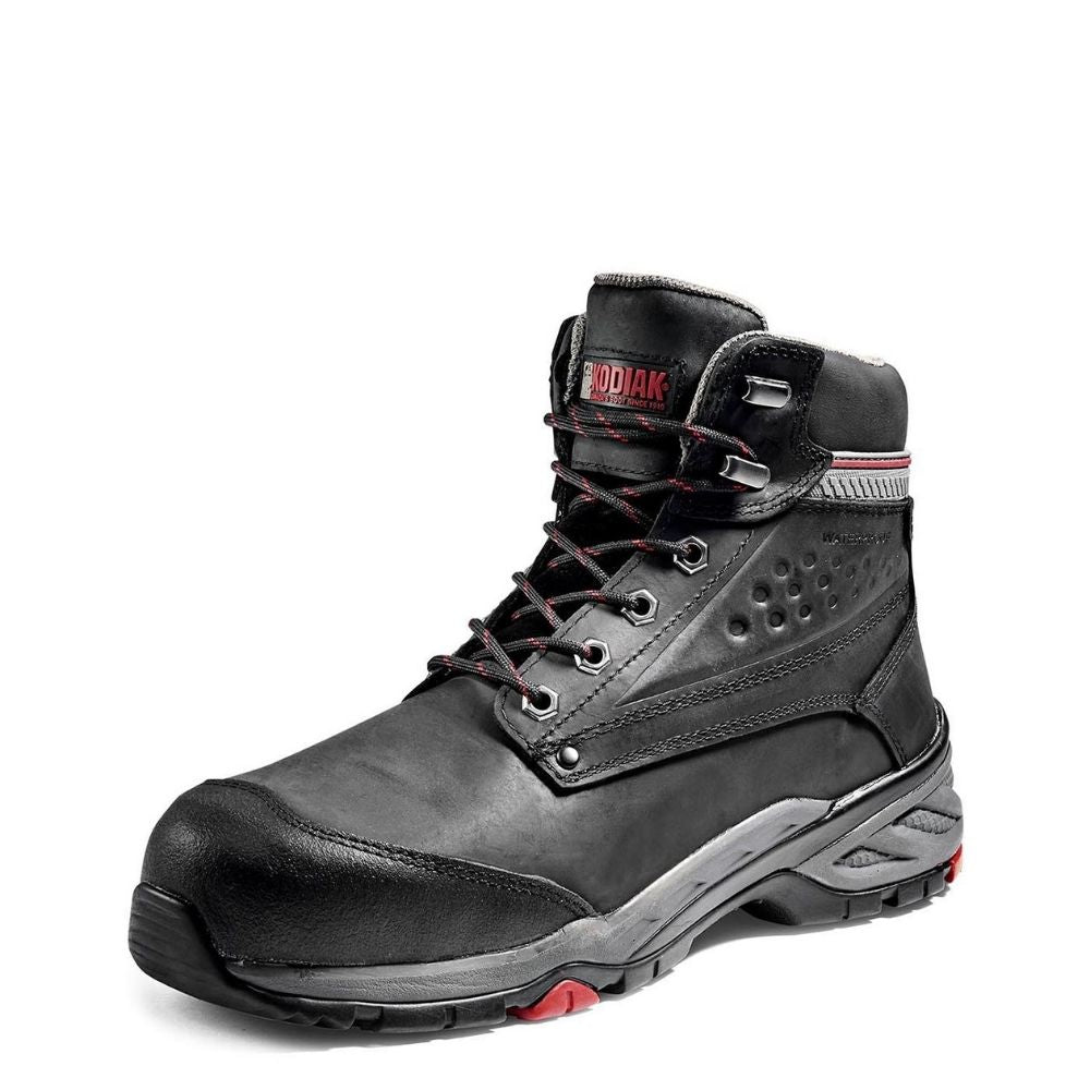 Kodiak Crusade Men's 6-Inch Composite Toe Work Boots - Waterproof Steel Toe Safety Shoes for Construction & Industrial Work - KD305002BLK Black - Perfect for Warehouse, Factory & Outdoor Jobs