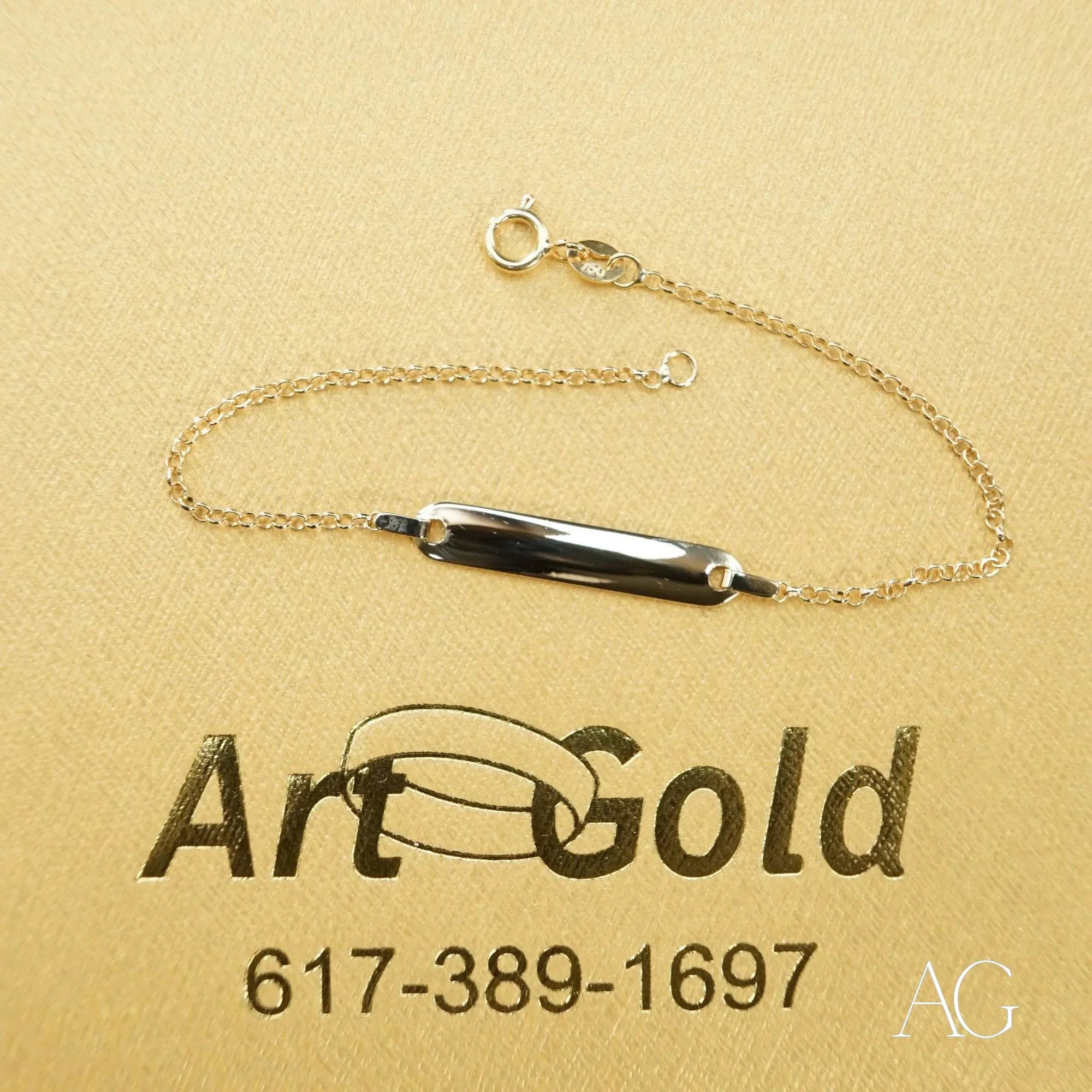 18K Gold Personalized Kids' Bracelet for Tiny Wrists - Custom Name Jewelry Gift for Baby Girls & Toddlers - Perfect for Birthdays, Christenings & Special Occasions