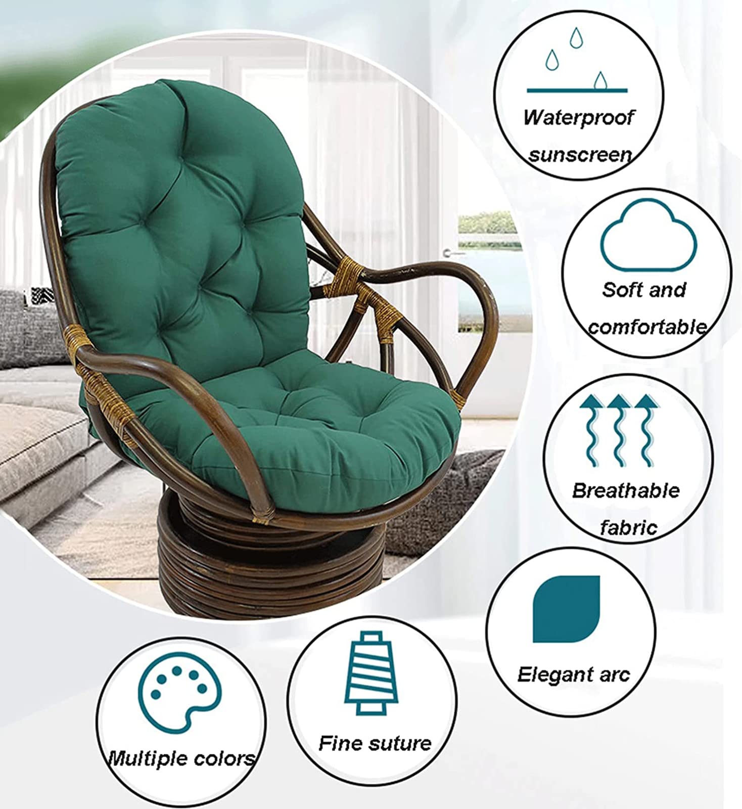ZTGL Waterproof Outdoor Seat Cushion - 47.3