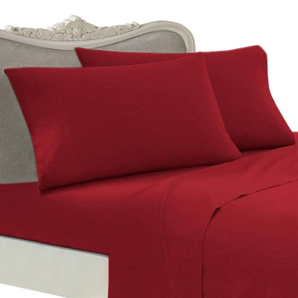 7-Piece Italian 1500 Thread Count Egyptian Cotton Bedding Set - California King Size Sheet Set & Duvet Cover in Solid Red | Luxury Italian Finish for Ultimate Comfort & Elegance | Perfect for Master Bedrooms, Guest Rooms & Luxury Hotels