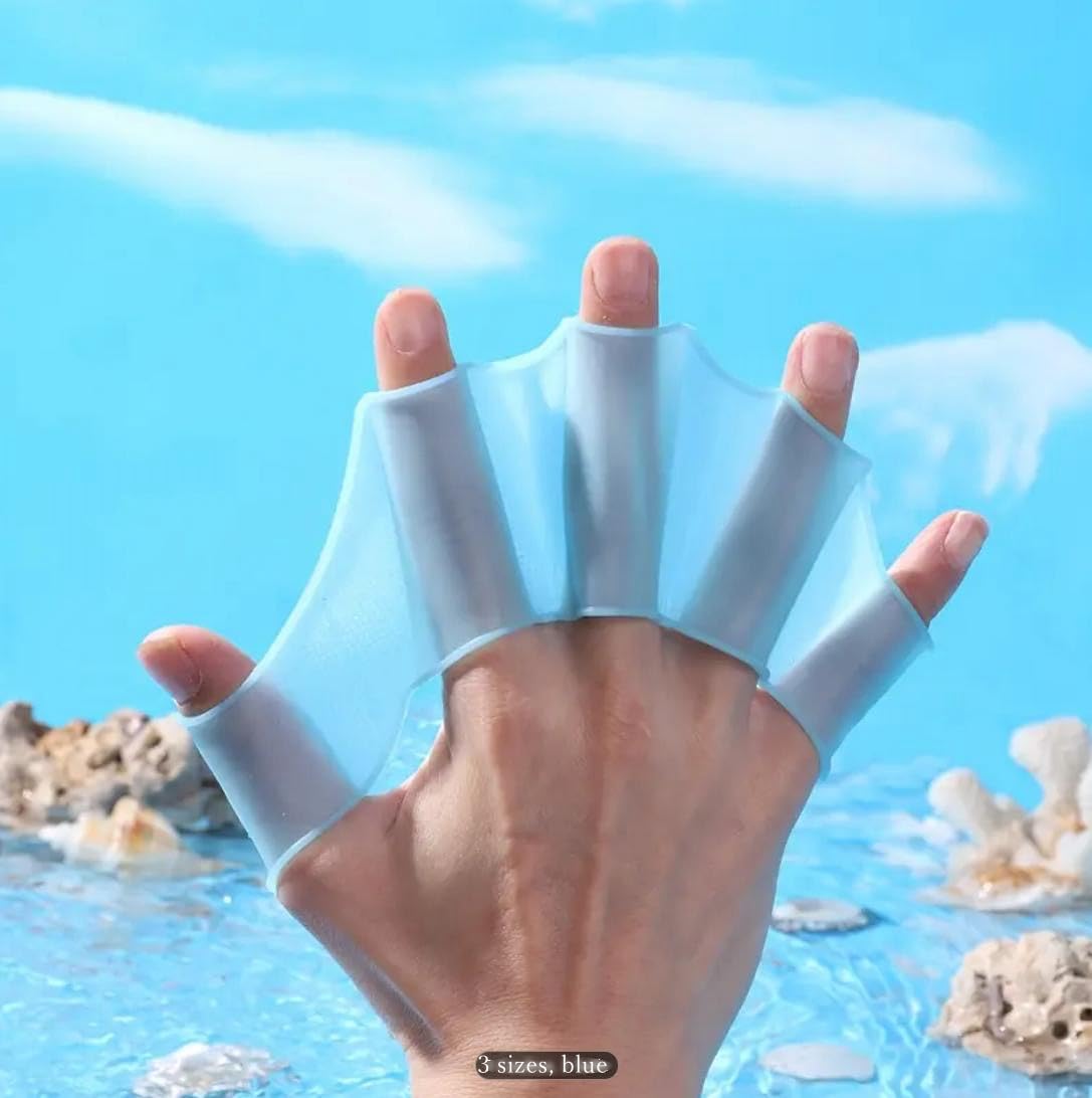 3 Pairs Silicone Webbed Swim Gloves for Men, Women & Kids - Water Resistance Training Gloves for Swimming, Aqua Fitness & Aerobics - Perfect for Pool, Beach & Water Sports Activities