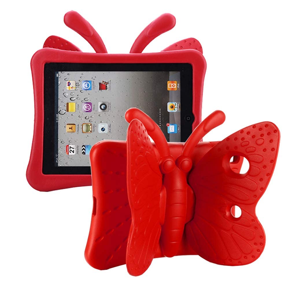 Cute Butterfly Shockproof EVA Foam iPad Case for Kids - Compatible with iPad 9th/8th/7th Gen (2021/2020/2019) 10.2