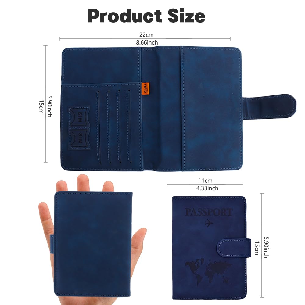 RFID Passport Holder - PU Leather Travel Wallet with Card Slots for Secure Journeys
