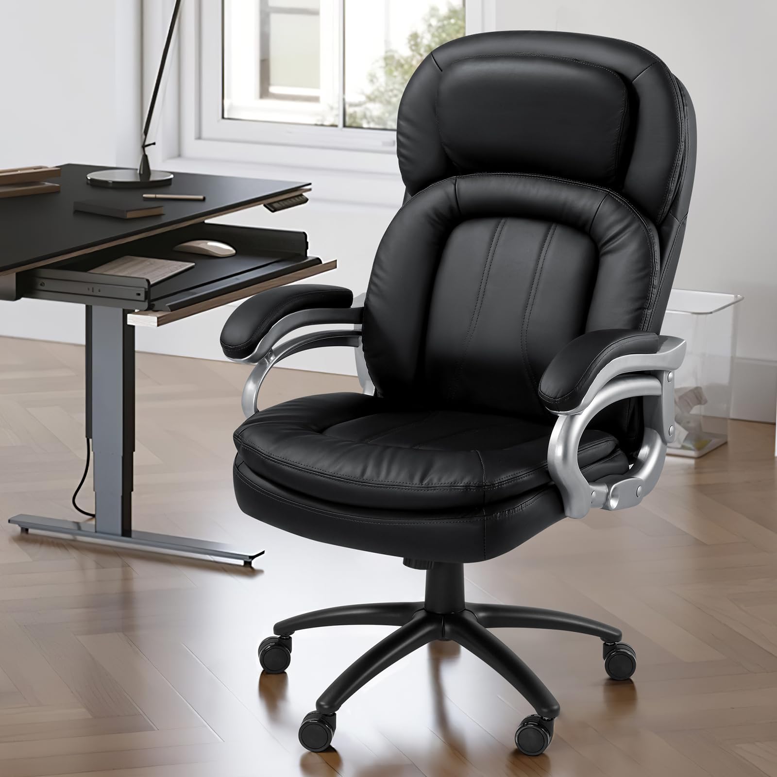 500 LBS Heavy Duty Big and Tall Office Chair with 6-Point Massage & Heating - Ergonomic Executive Chair for Large Adults - Perfect for Home Office, Gaming & Workspaces