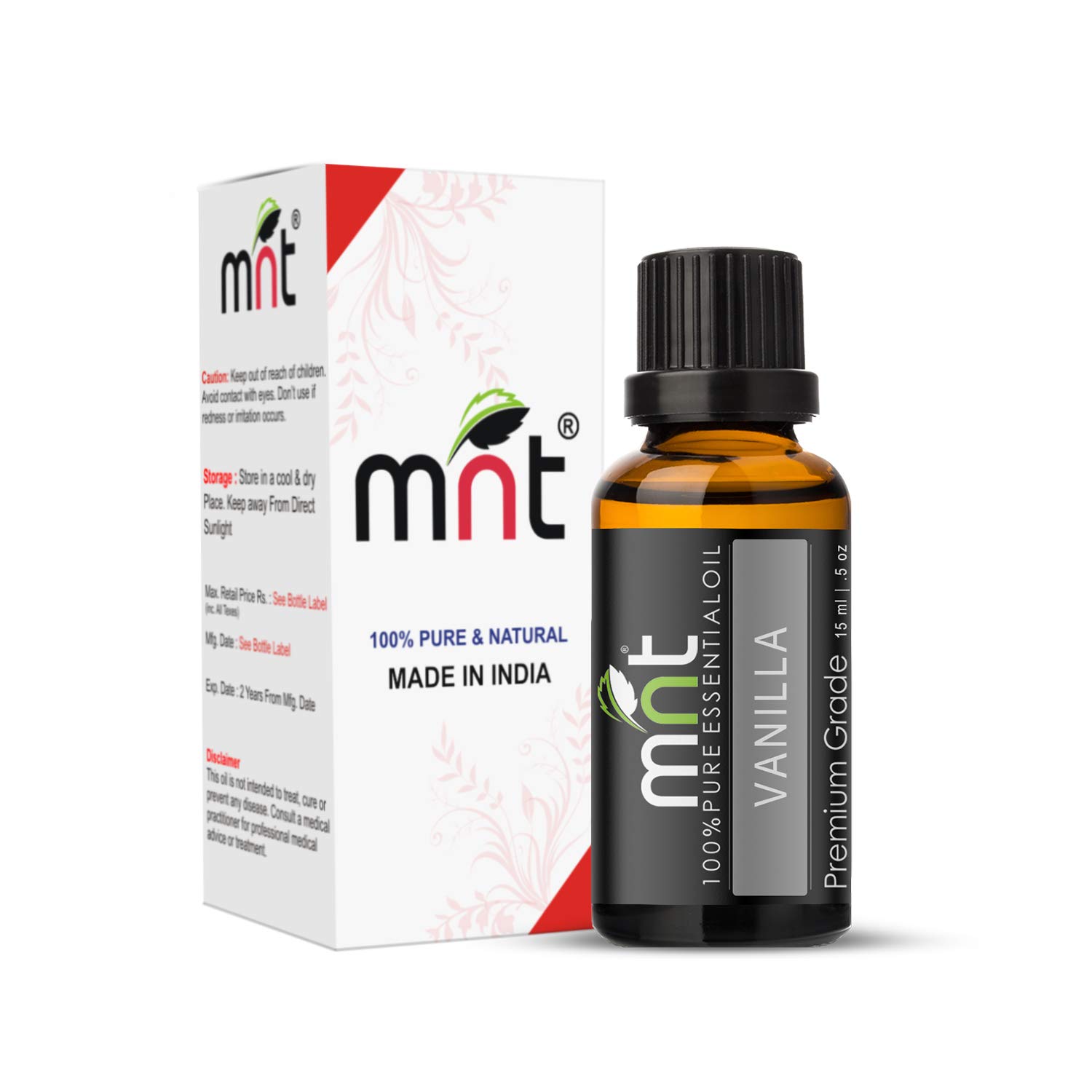 100% Pure Natural Vanilla Essential Oil - Undiluted Therapeutic Grade for Aromatherapy, Hair Care & Skin Care (15ml) | Perfect for Diffusers, Massage & DIY Beauty Products