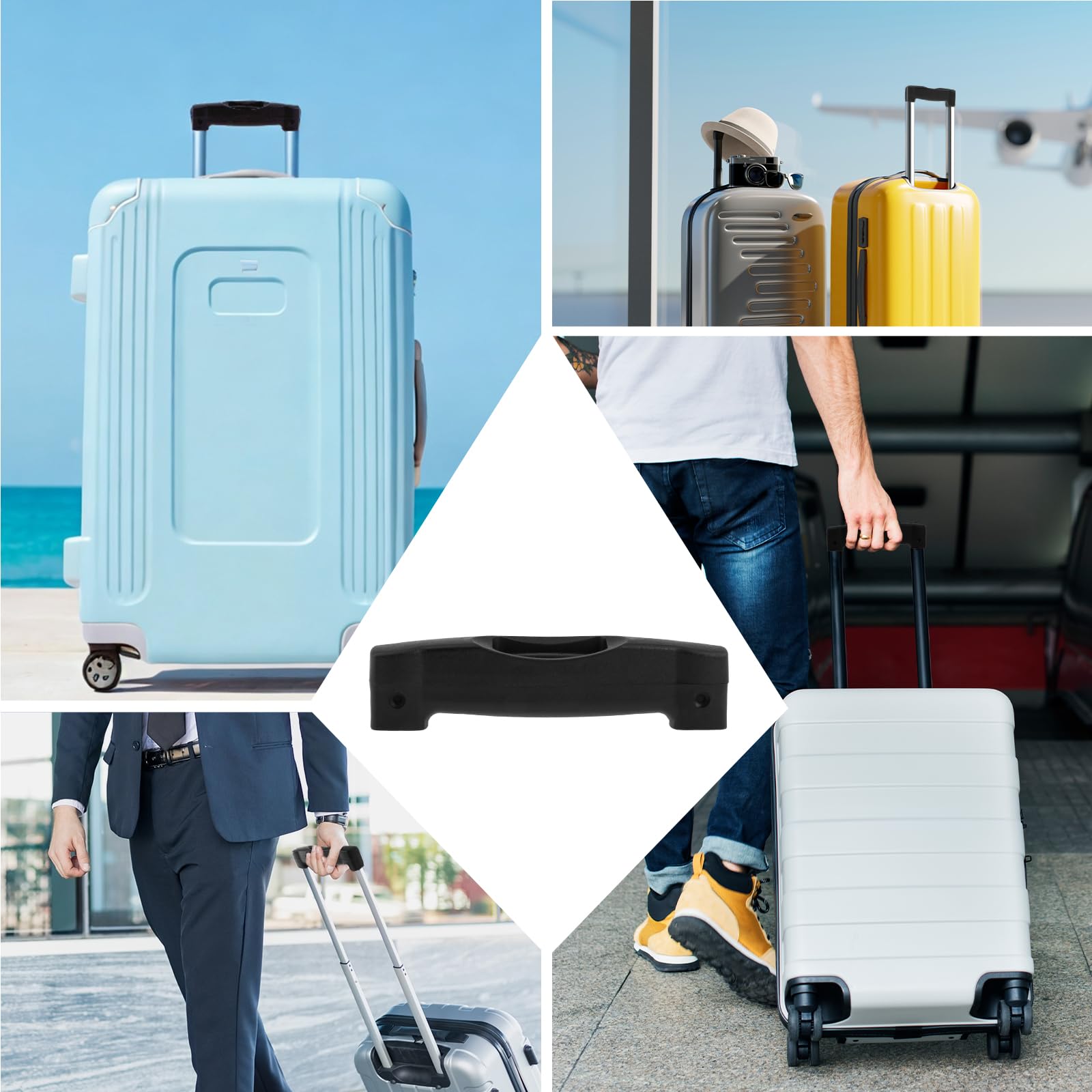 Durable Luggage Trunk Handle Replacement - 148mm x 20mm Suitcase Pull Handle with Wear-Resistant Grip for Travel Carry-On Bags & Storage Cases - Perfect for Business Trips, Vacations, and Airport Travel