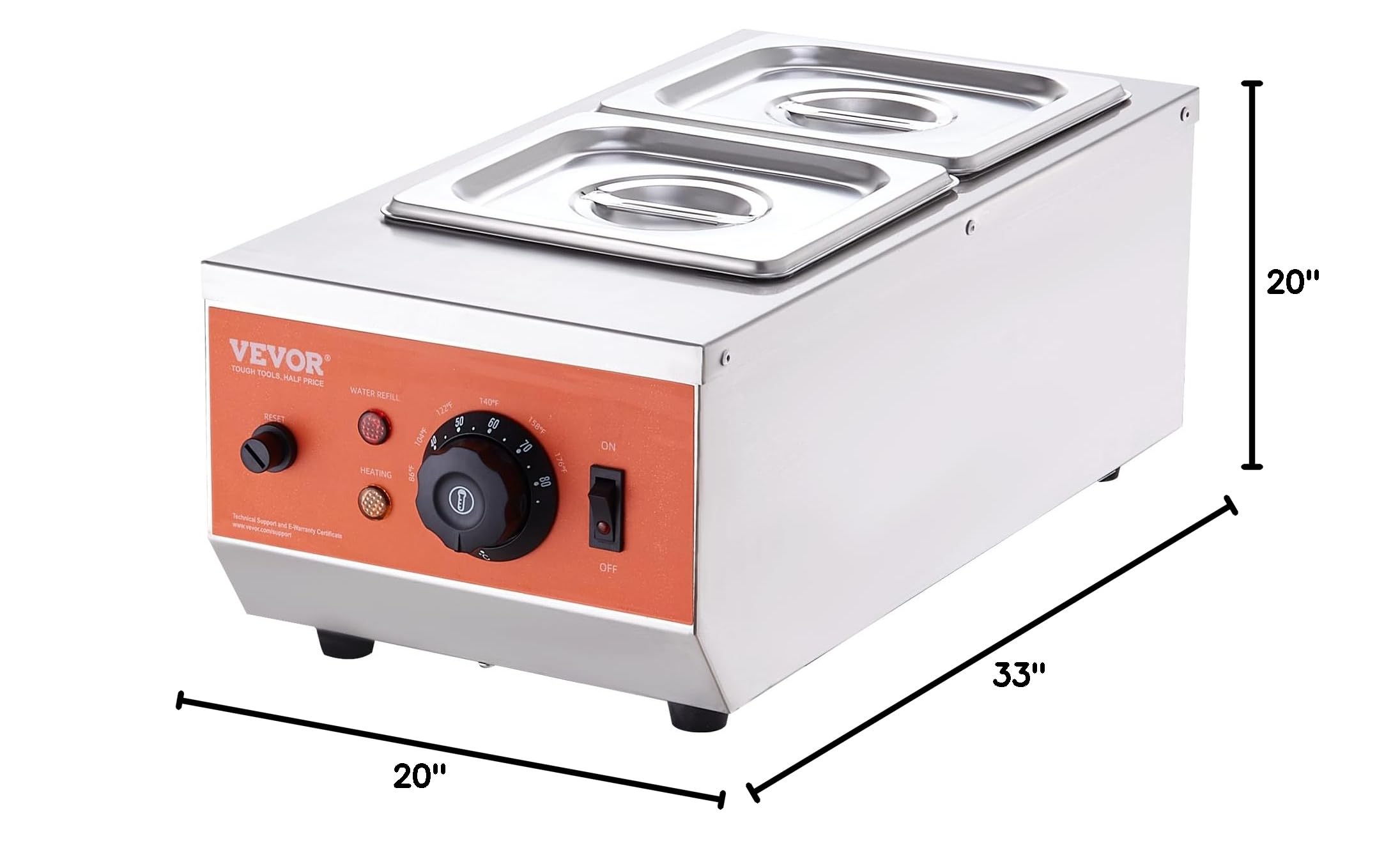 VEVOR Commercial Chocolate Tempering Machine - 9 Lbs Capacity, Dual Tank Electric Chocolate Melter with Precise Temperature Control (86-185°F), 800W Stainless Steel Food Warmer for Melting Chocolate, Milk & Cream - Perfect for Candy Shops, Bakeries & Home Chocolate Making