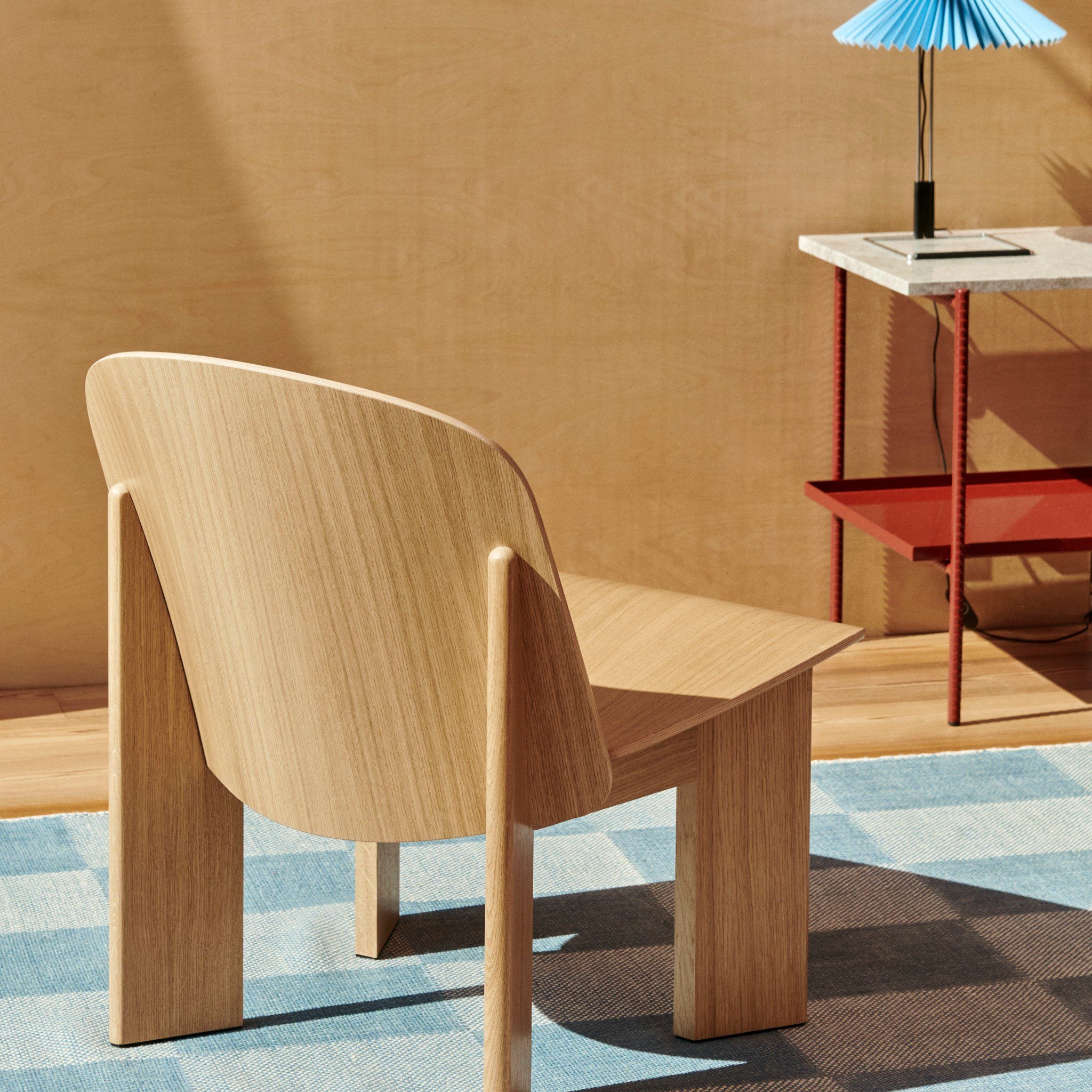 HAY Chisel Lounge Chair - Premium Lacquered Oak Wood Modern Accent Chair for Living Room, Office & Lounge Areas | Comfortable Mid-Century Inspired Seating Furniture