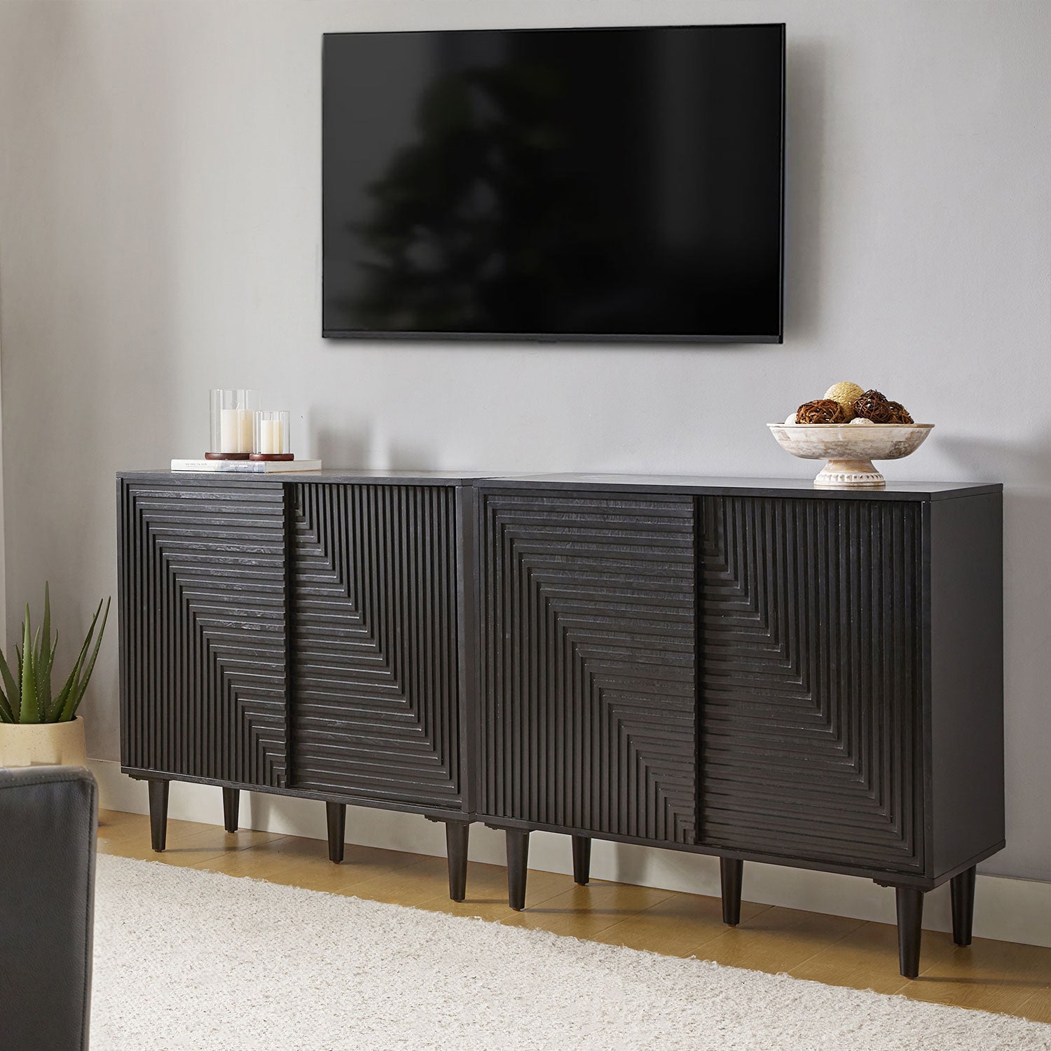Archie 34-Inch Tall 2-Door Multifunctional Bar Cabinet with Adjustable Shelves - Modern Home Bar Storage for Living Room, Dining Room or Office (Optional Styles Available)