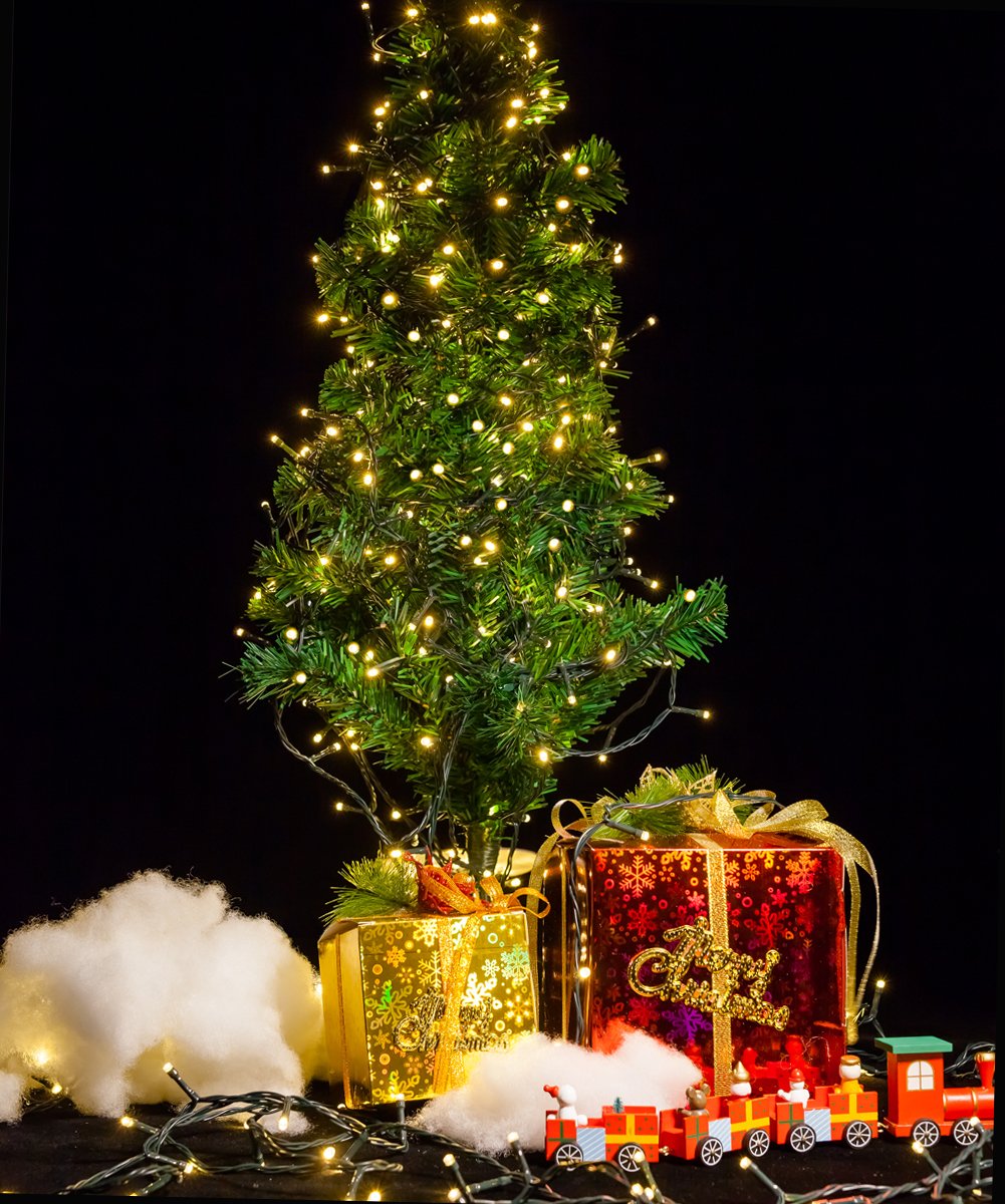 WISD 338ft 1000 LED Waterproof Christmas String Lights - 12 Lighting Modes, Twinkle Fairy Lights for Indoor/Outdoor Decor - Perfect for Xmas Tree, Backyard, Wedding, Party, Garden, Balcony & Porch - Warm White