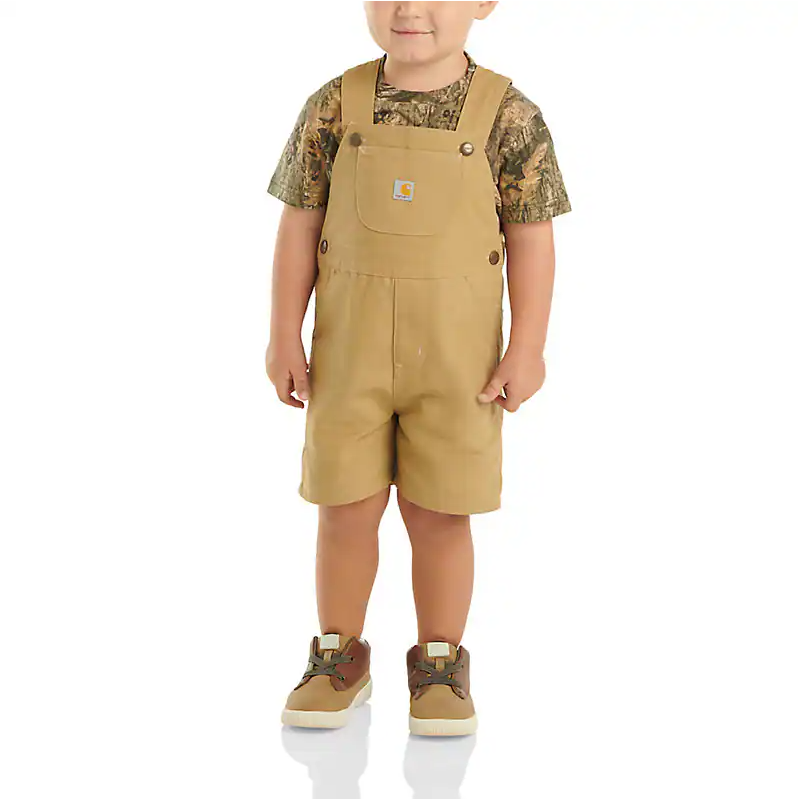 Carhartt Kids Shortall Set in Khaki - Durable and Comfortable Overalls for Boys & Girls - Perfect for Outdoor Play, School, and Everyday Adventures