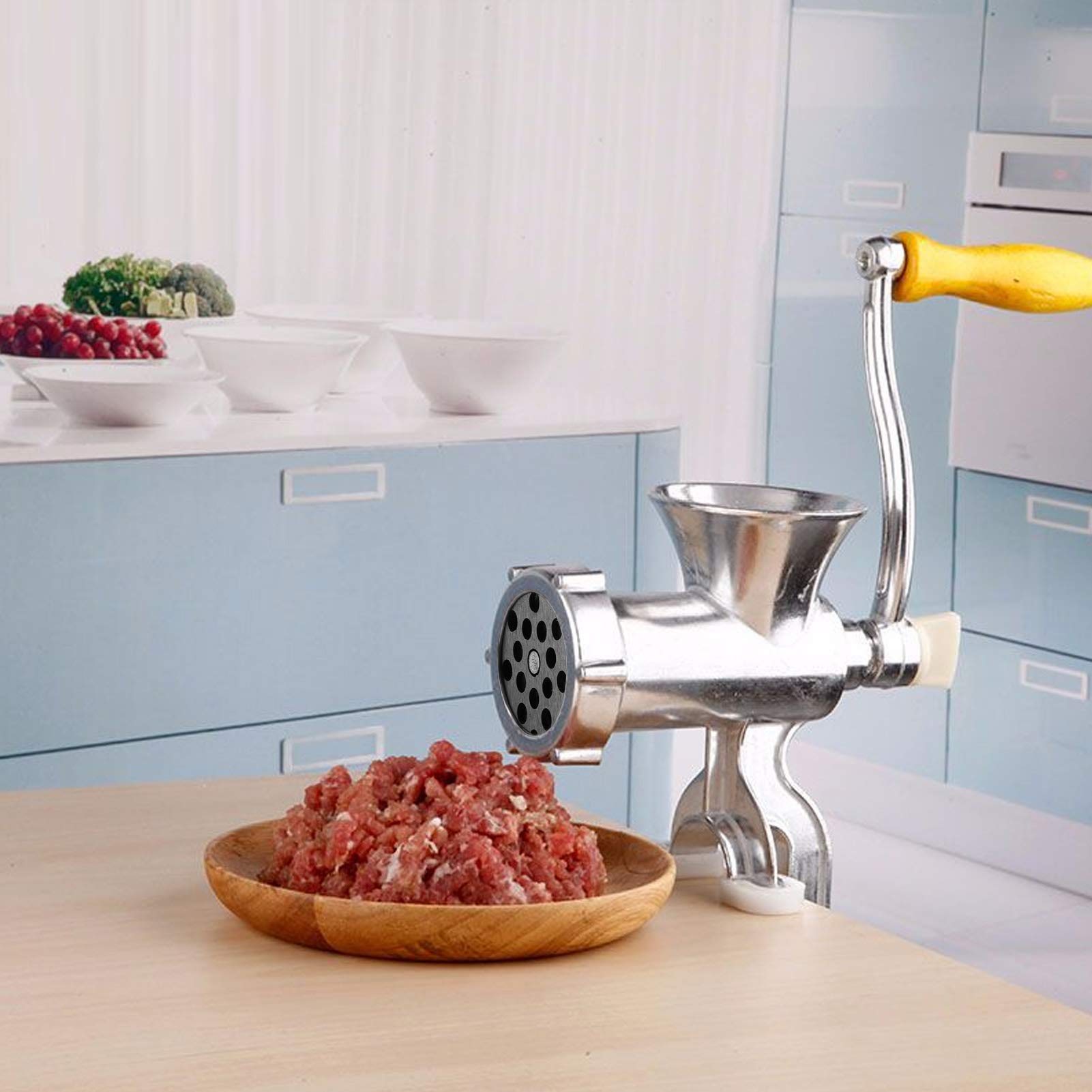 Manual Meat Grinder & Sausage Stuffer - Heavy Duty Aluminum Alloy Hand Crank Meat Mincer with Table Clamp | Perfect for Home Kitchen, Camping & Outdoor Cooking | Make Fresh Ground Beef, Sausages & More