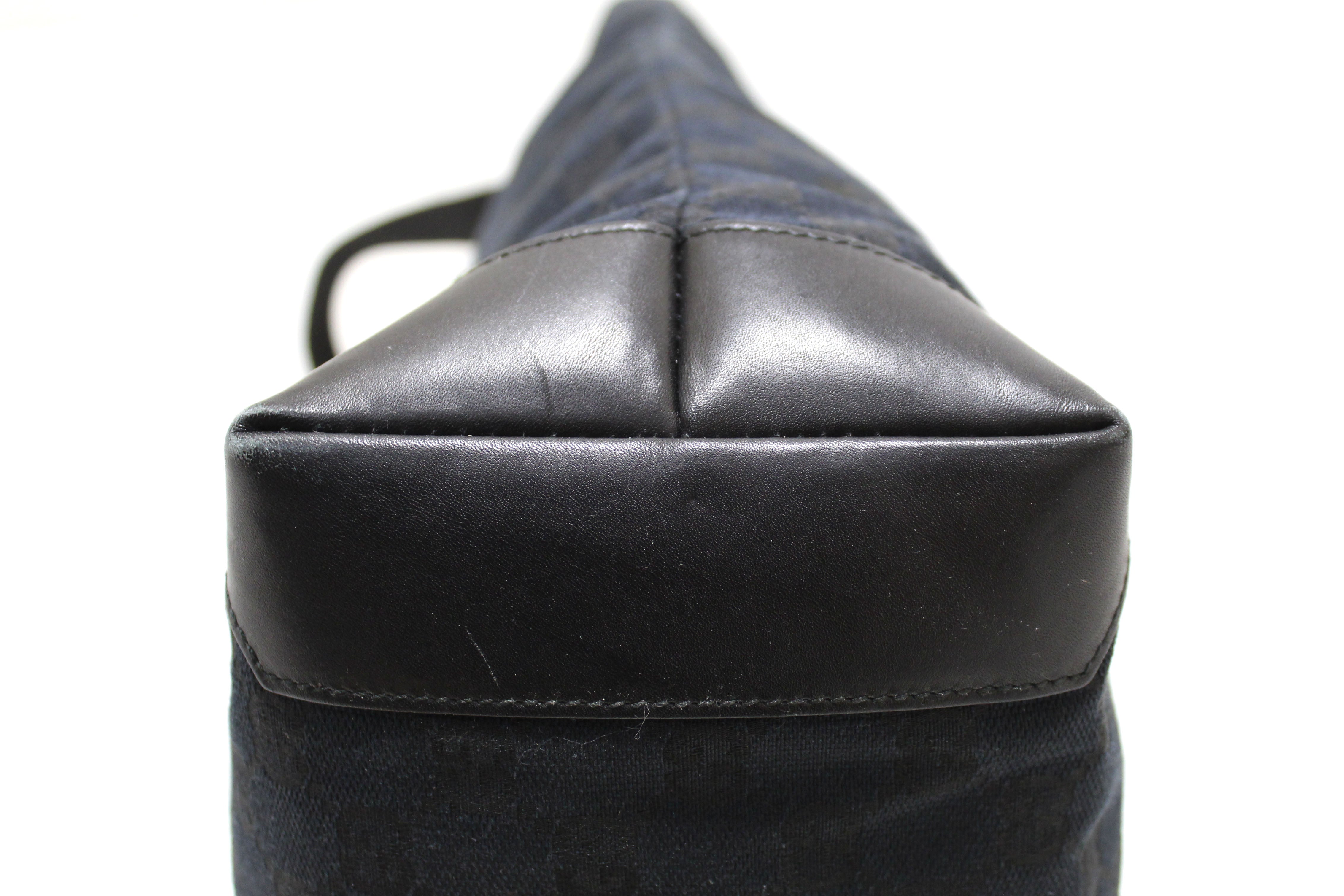 Authentic Gucci GG Monogram Black Canvas Tote Bag for Women - Luxury Designer Handbag for Work, Travel & Everyday Use