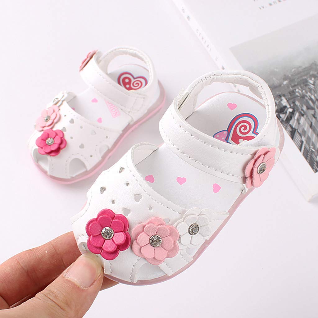 Lykmera LED Light Up Sneakers for Toddler Girls - Breathable Baby Sports Shoes with Floral Design, Non-Slip Kids Sandals for Walking & Play - Perfect for Outdoor Activities, Birthday Gifts & Nighttime Visibility