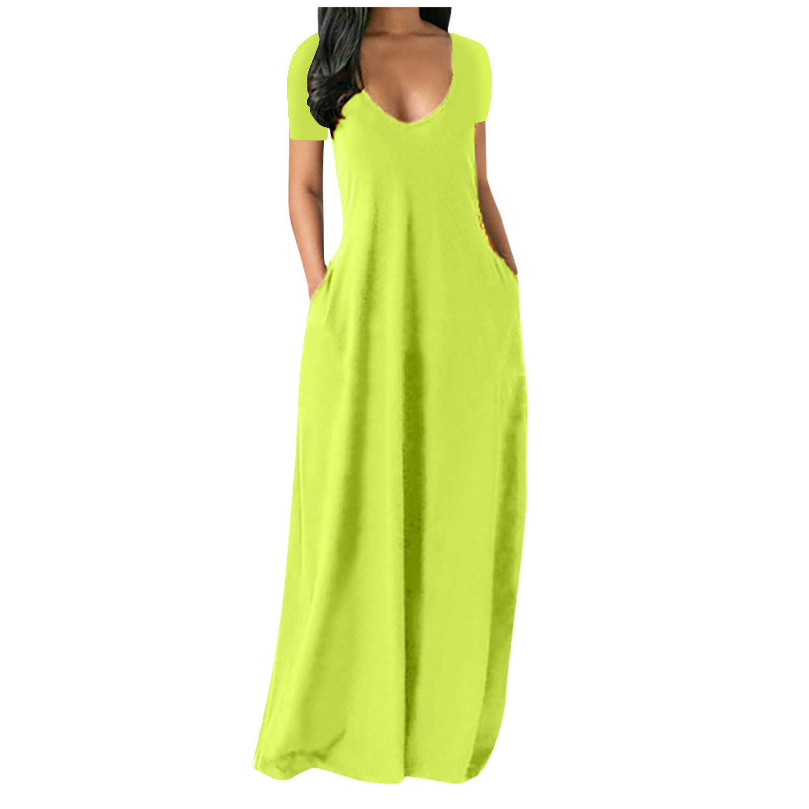 CieKen Women's Summer Tunic Dress - V-Neck Bell Sleeve Flowy Mini Shift Dress for Casual Outings, Beach Wear & Vacation Outfits