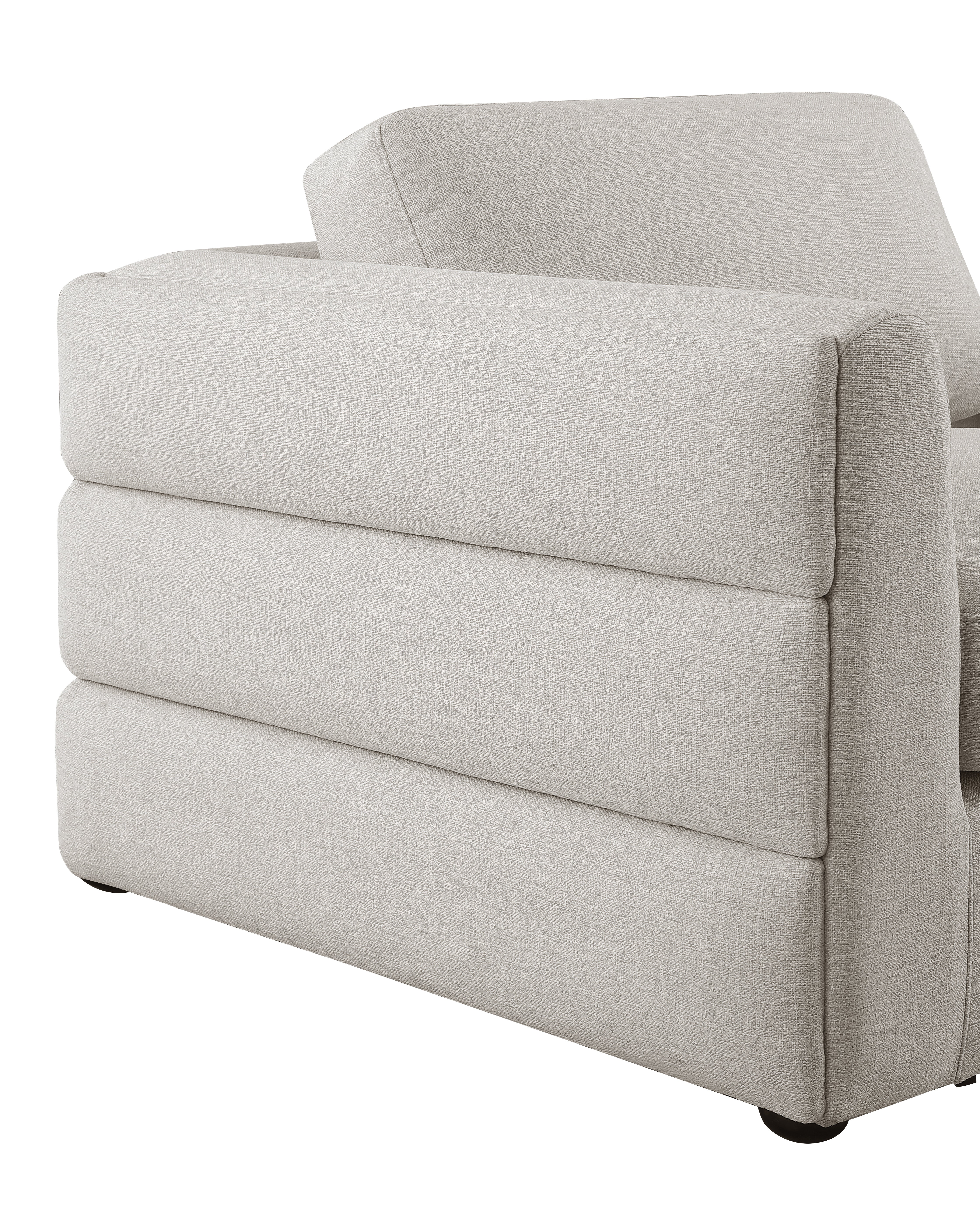 Beckham Durable Linen Textured Fabric Modular Sectional Sofa - Modern Living Room Furniture for Small Spaces & Apartments
