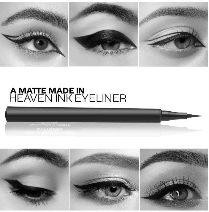 Waterproof Black Liquid Eyeliner Pen - Smudge Proof, Long Lasting Makeup for Dramatic Eye Looks | Perfect for Parties, Weddings & Everyday Wear