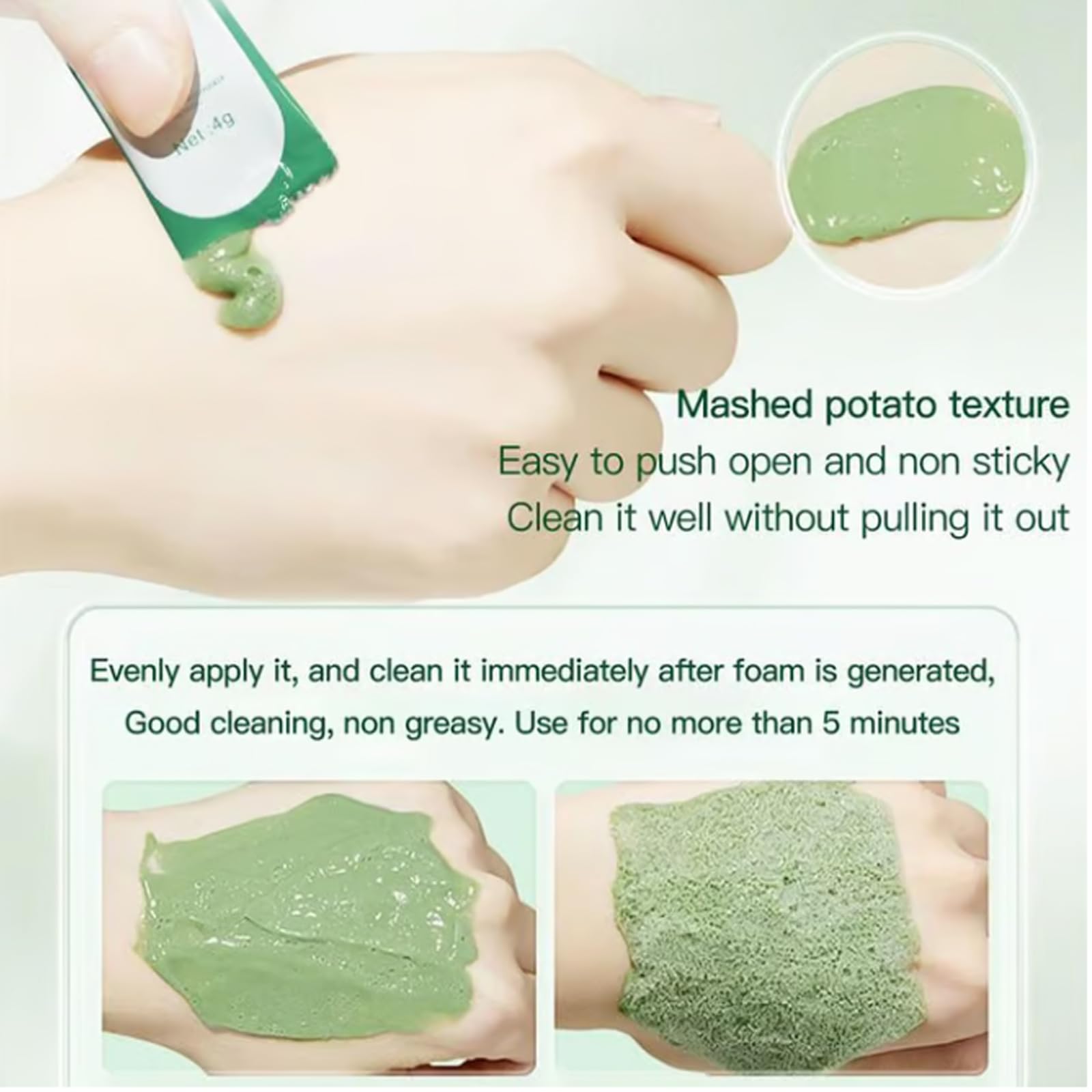 Natural Organic Avocado & Green Tea Matcha Deep Cleansing Bubble Mask - Blackhead Remover & Anti-Wrinkle Treatment for Soft Glowing Skin | 1PC | Perfect for Spa Day & Skincare Routine
