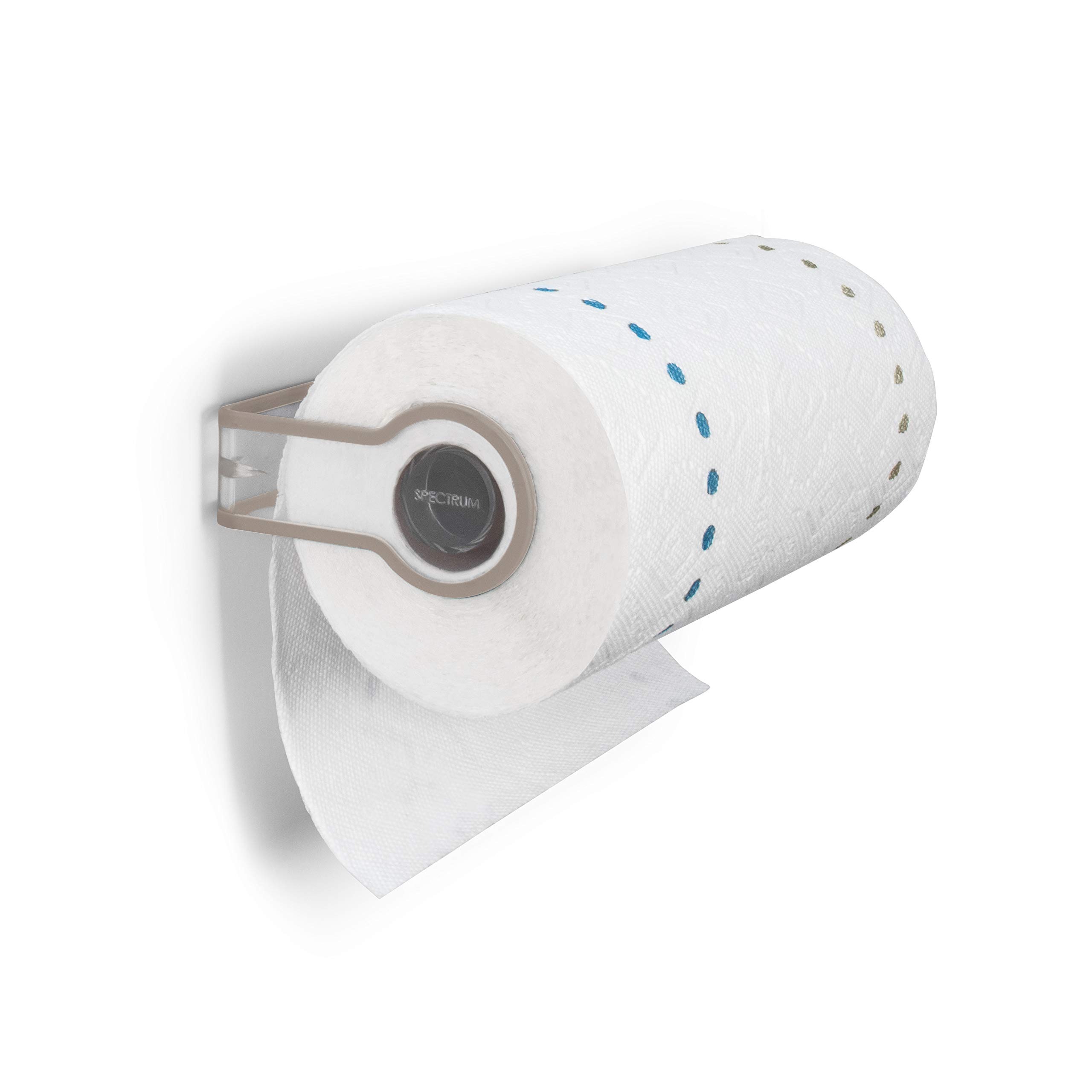 Spectrum Cora Wall Mount Paper Towel Holder - Under Cabinet or Wall-Mounted Kitchen Organizer - Durable Plastic Towel Dispenser for Easy Cleaning - Perfect for Kitchens, Bathrooms & Laundry Rooms