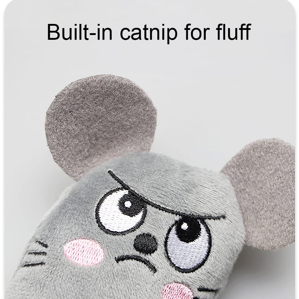 6 PCS Catnip Toys for Kittens & Adult Cats - Interactive Cat Chew Toys with Catnip, Bite-Resistant Cat Toys for Teething, Cartoon Mice Design - Perfect for Playtime, Training & Stress Relief
