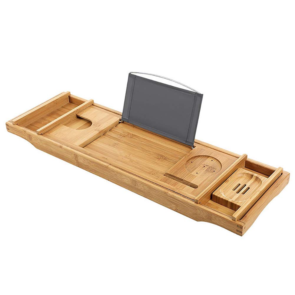 Large Bamboo Bathtub Tray - Bathtub Caddy & Bed Desk for Relaxation
