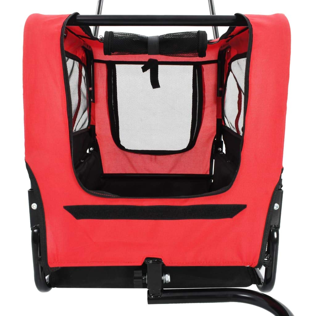 Tidyard 2-in-1 Pet Bike Trailer & Jogging Stroller - Convertible Dog Stroller with Storage Bag, Red & Black - Perfect for Cycling, Running & Outdoor Adventures with Your Pet