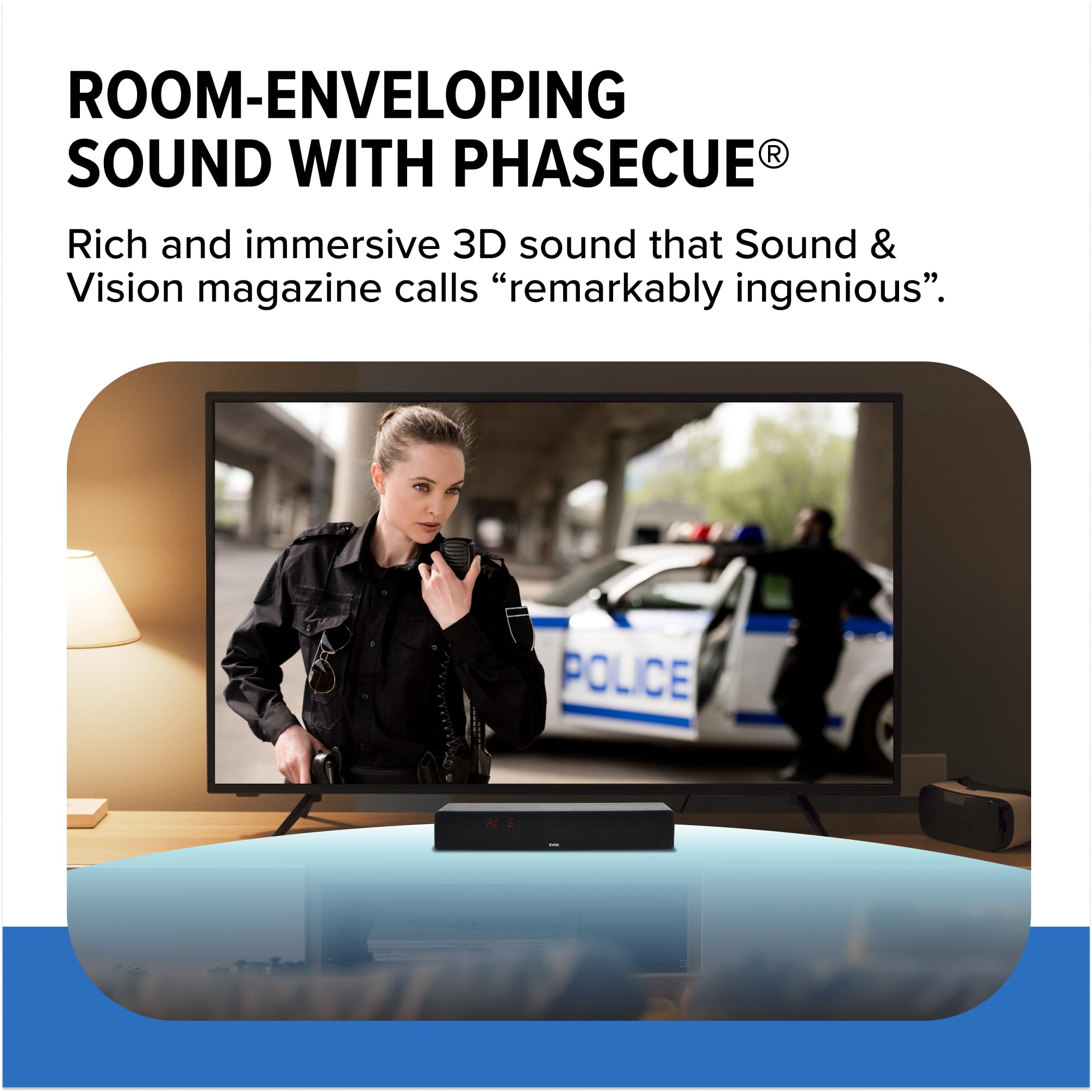 ZVOX AV157 Dialogue Clarifying Sound Bar with AccuVoice Technology - 12 Levels of Voice Boost for Clear TV Audio, 17