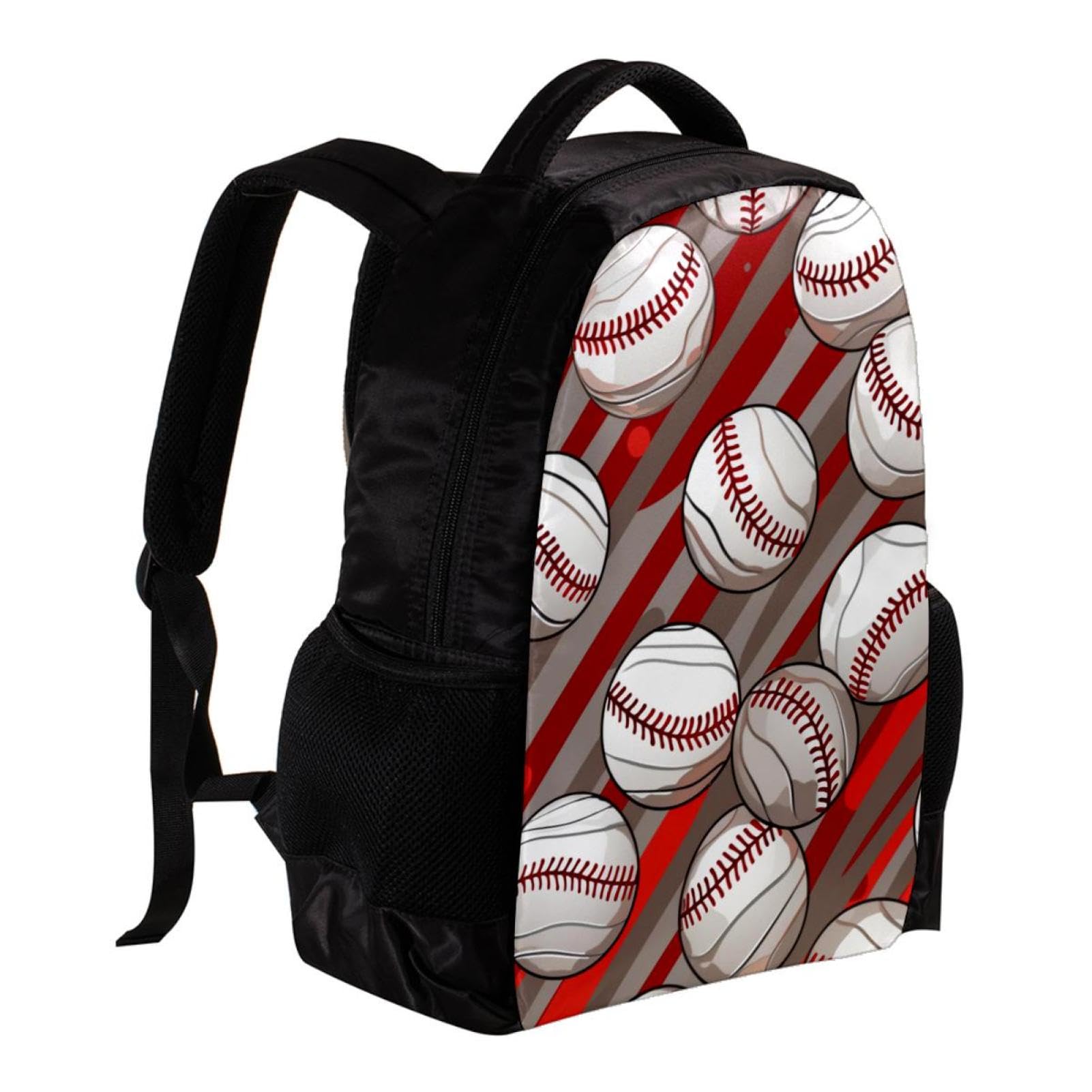 Men's & Women's Travel Backpack with Baseball Red Stripes - Durable Carry-On Backpack for Commuting, Hiking & Weekend Getaways